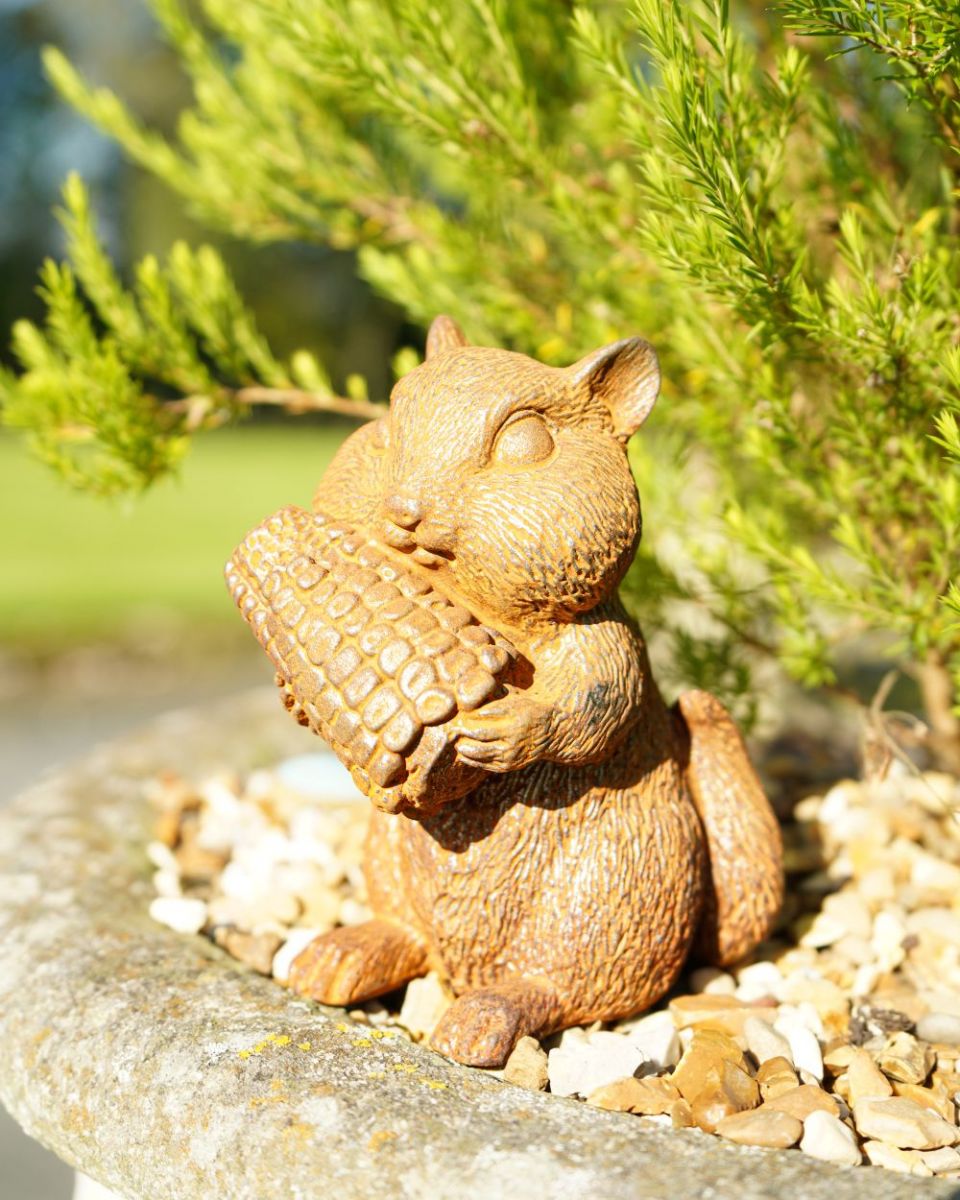 Miniature Rustic Squirrel Sculpture Miniature Rustic Squirrel Sculpture