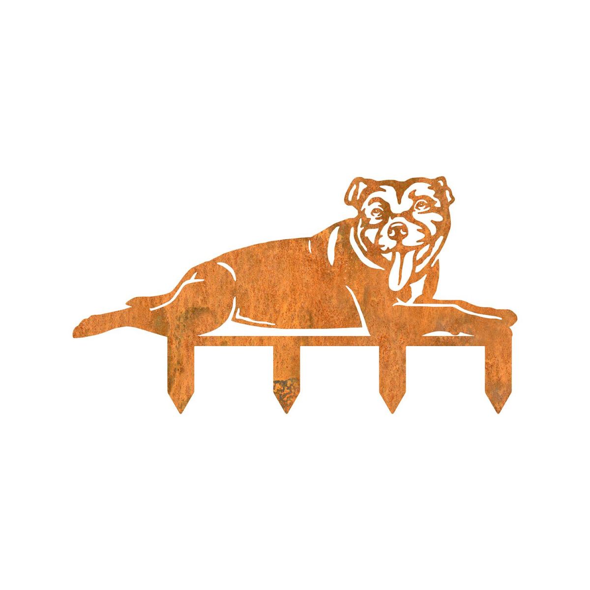 Staffordshire Bull Terrier Silhouette in a Rustic Finish