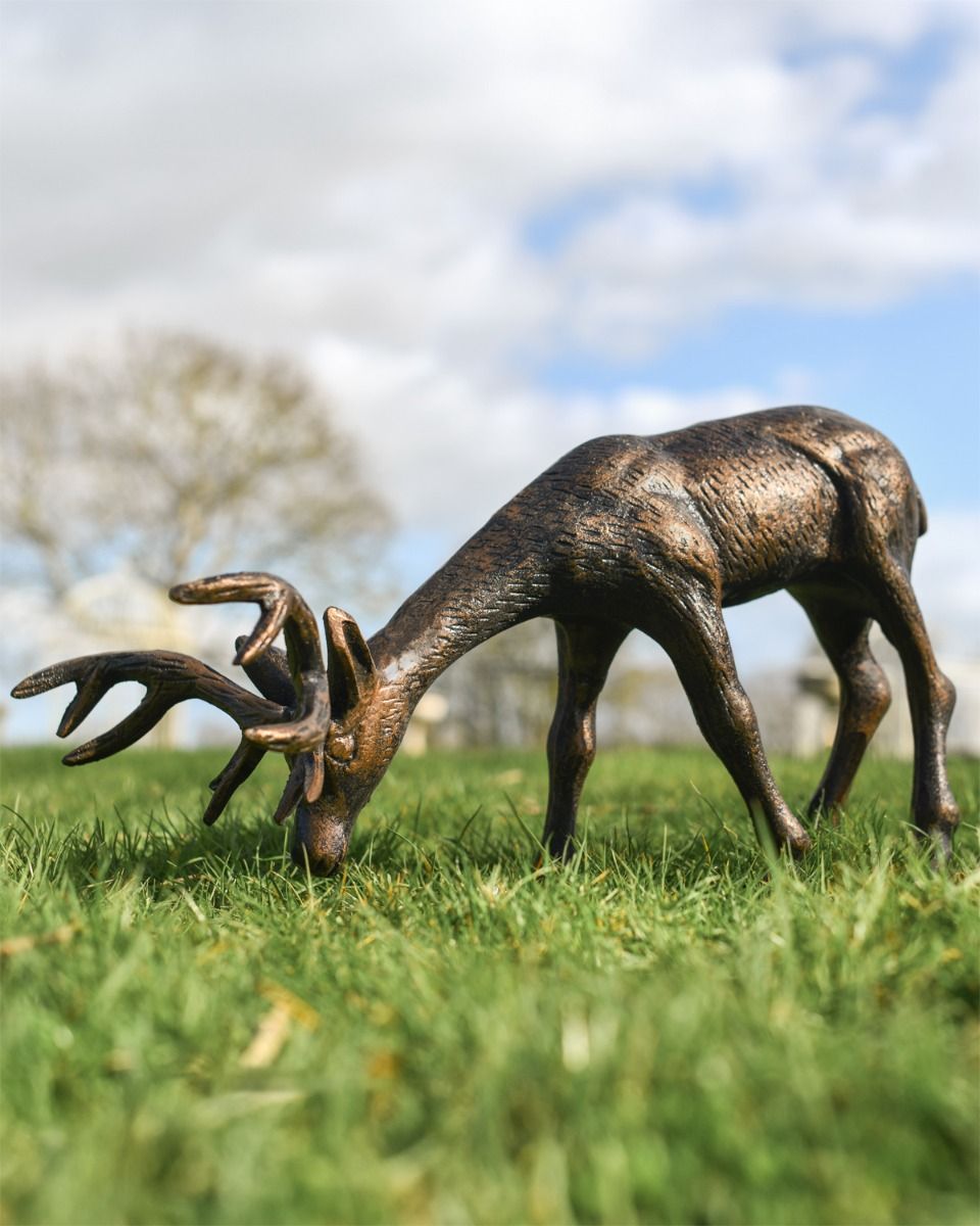 "Oliver" Grazing Stag Garden Sculpture