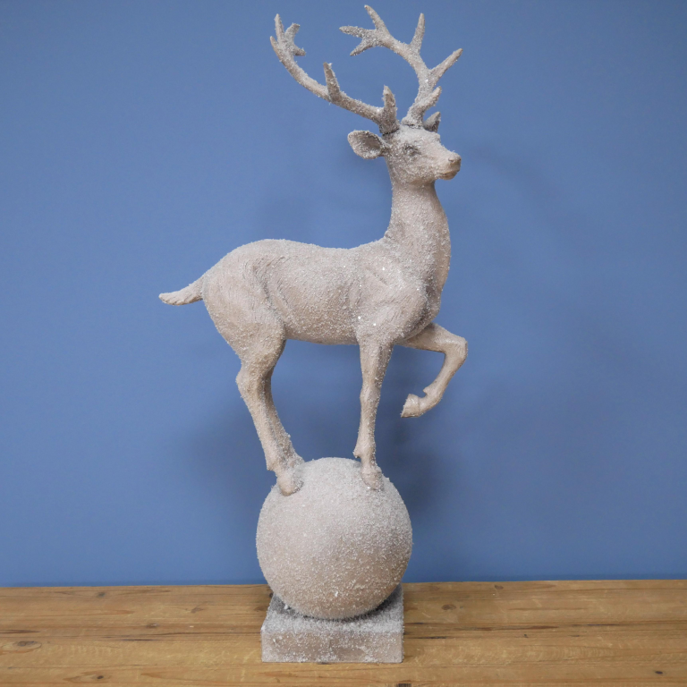 Side View of the Stag on Ball Sculpture Side View of the Stag on Ball Sculpture