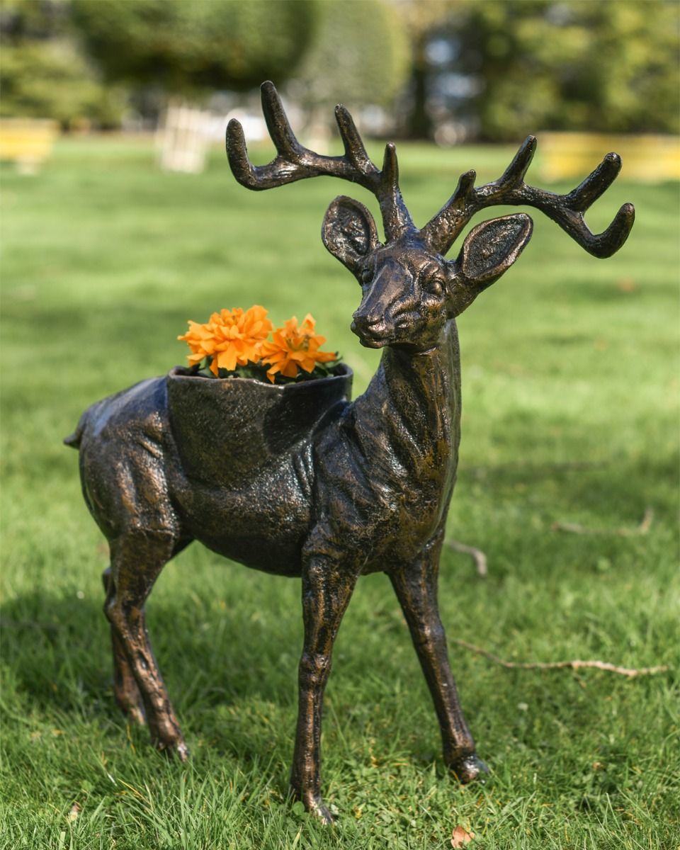 "Ezra" Stag Garden Sculpture and Planter 