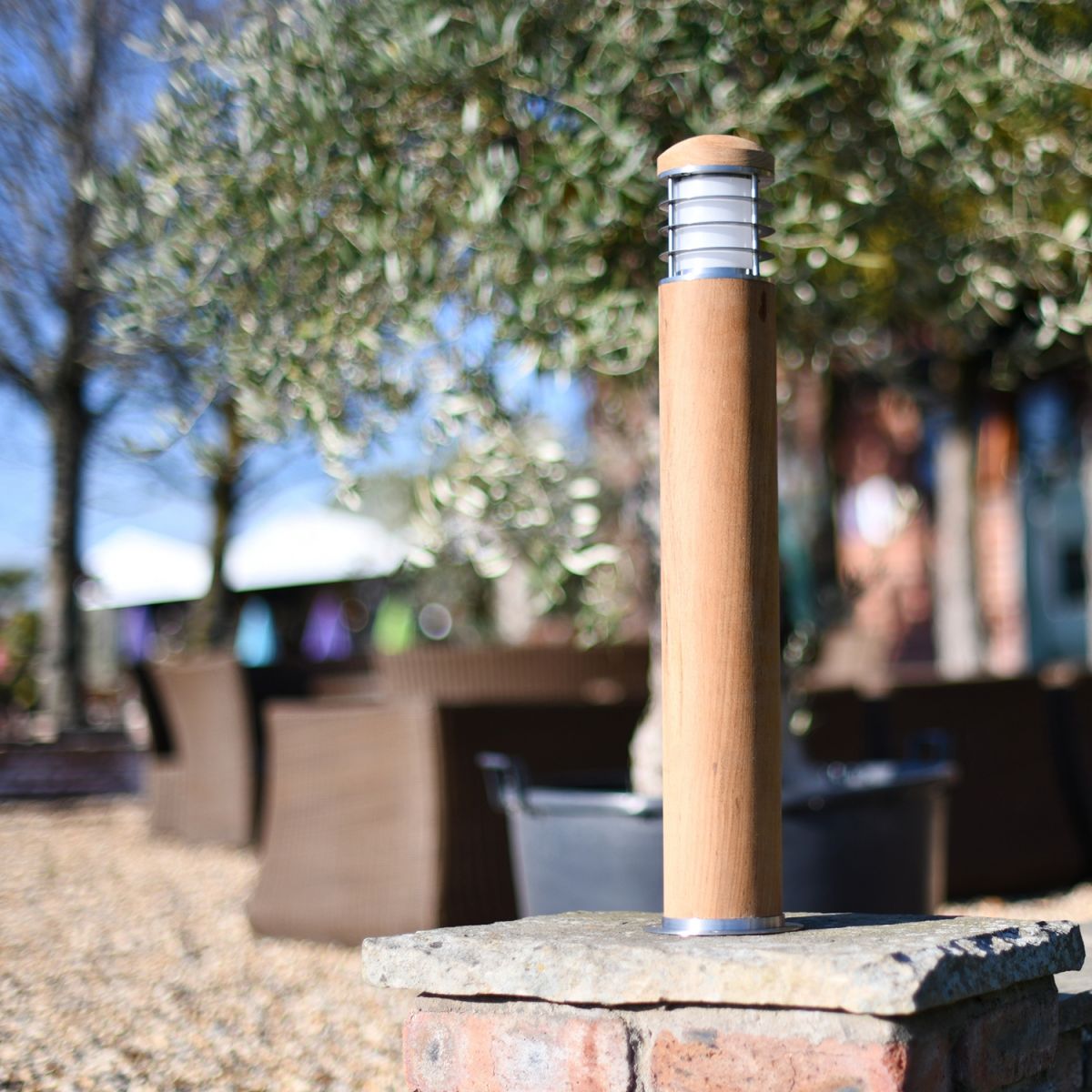 Wooden Entrance Pillar Light in Situ