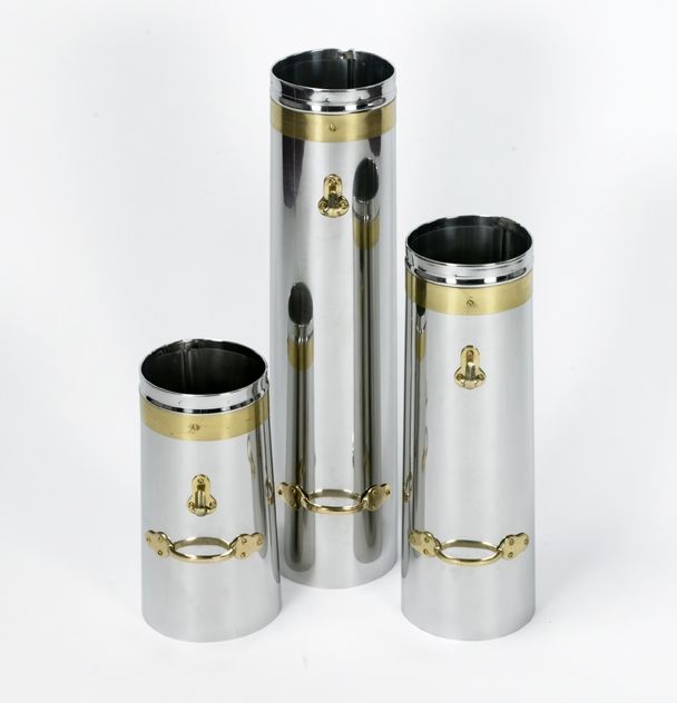 Highly Polished Stainless Steel and Brass Chimneys Highly Polished Stainless Steel and Brass Chimneys