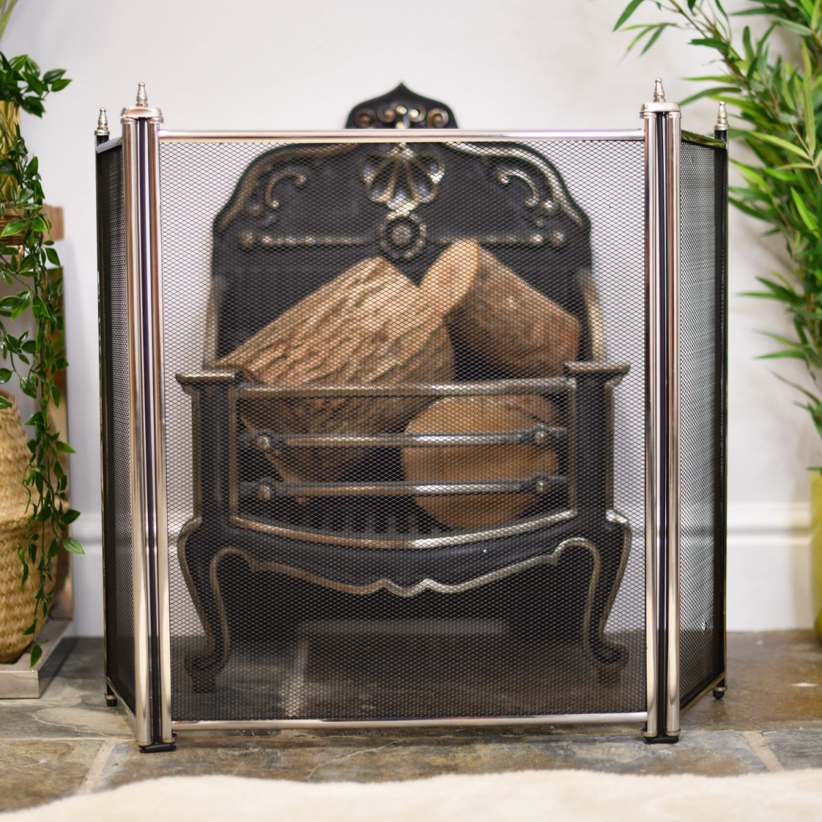 Stainless Steel Square Three Fold Fire Guard Stainless Steel Square Three Fold Fire Guard