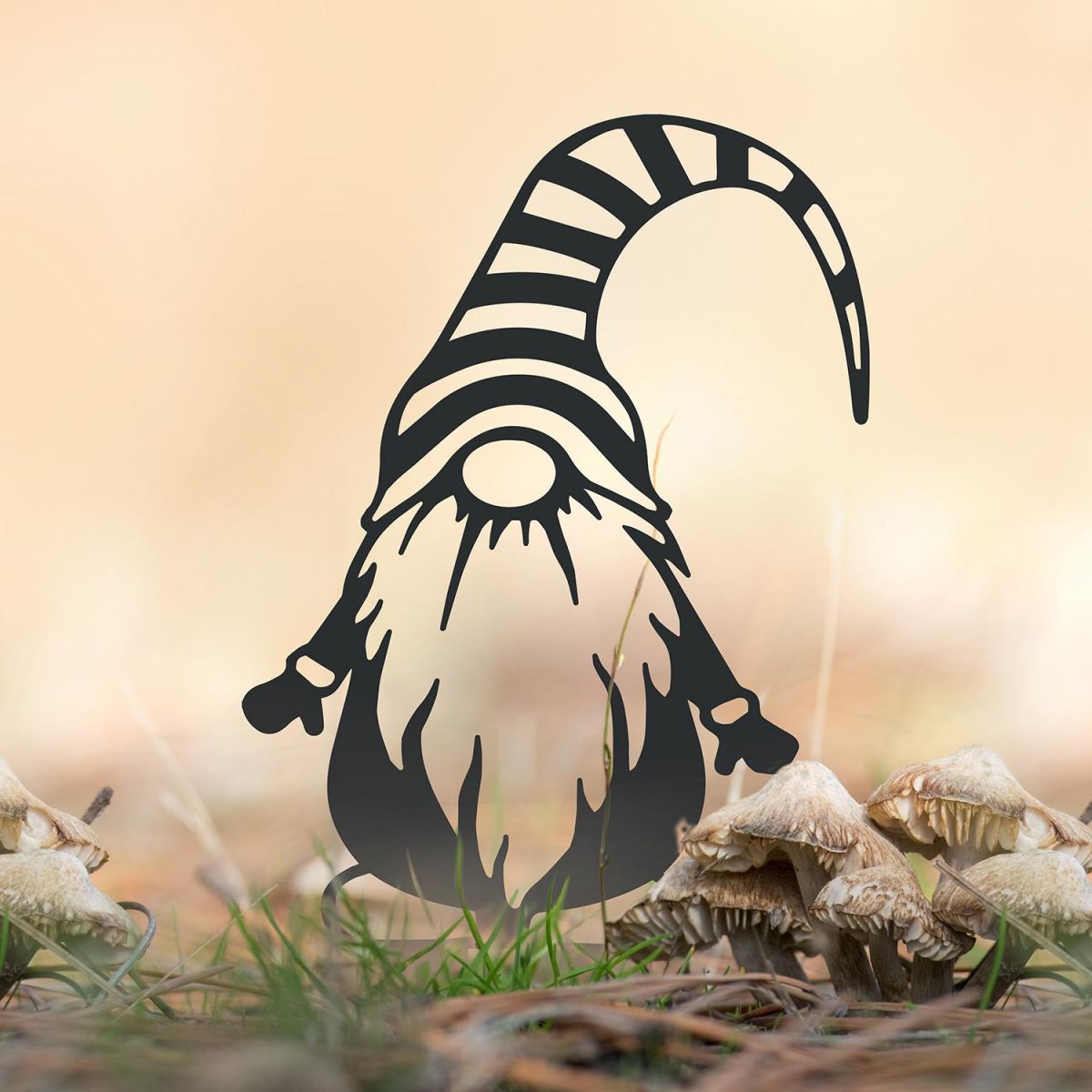 Gonk Gnome With Stripy Hat Silhouette in Use Outdoors