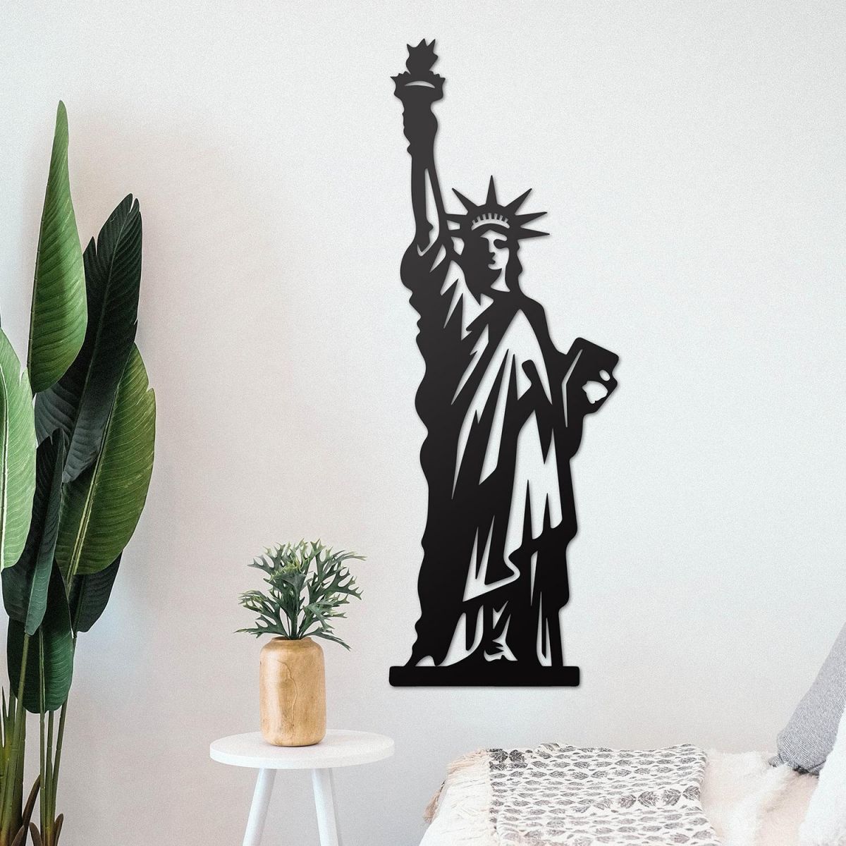 Statue of Liberty Wall Art on the Wall Next to Plants Statue of Liberty Wall Art on the Wall Next to Plants