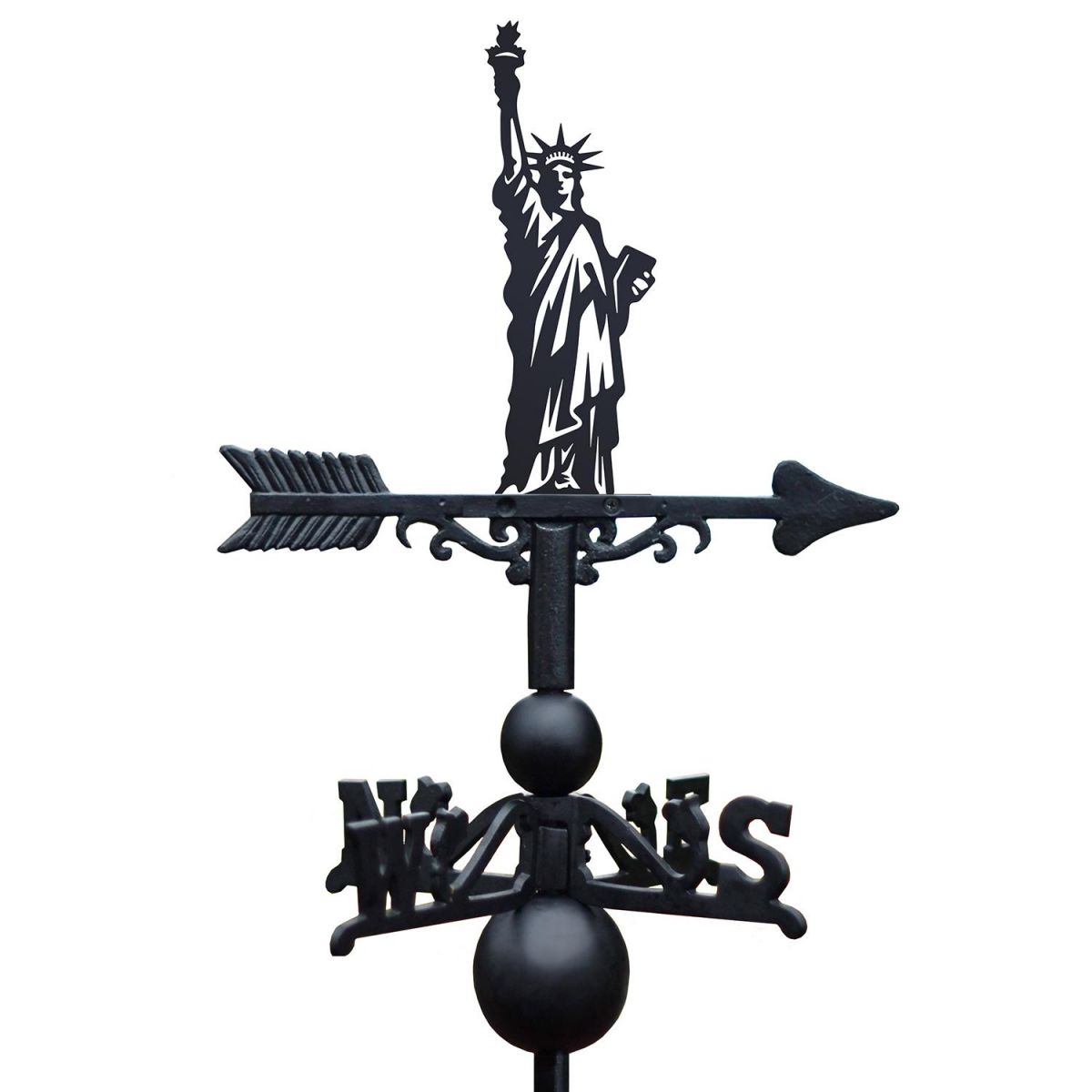 Saute of Liberty Weathervane Created From Iron and Finished in Black