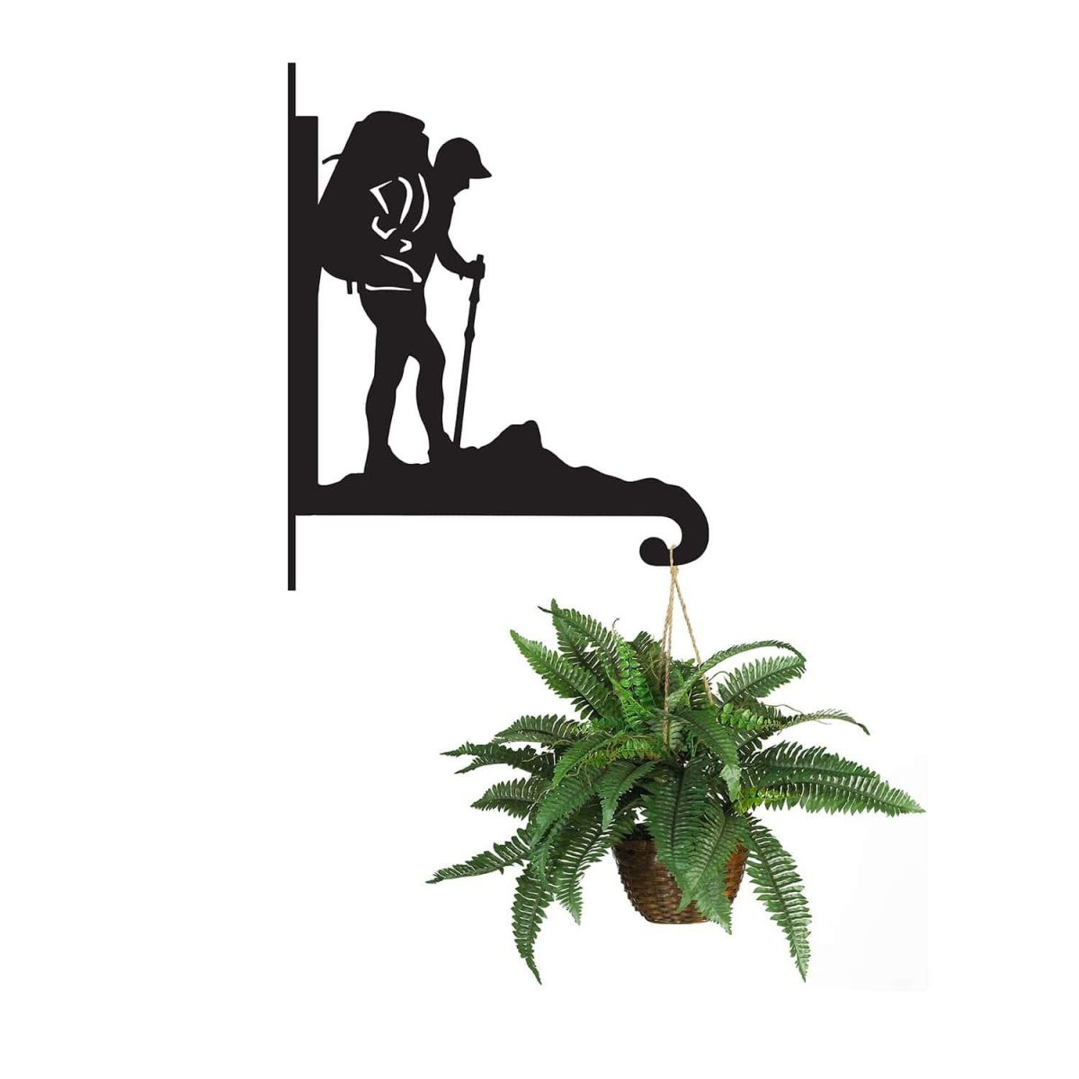 Steel "Backpacking" Hanging Basket Bracket with Planter Steel "Backpacking" Hanging Basket Bracket with Planter