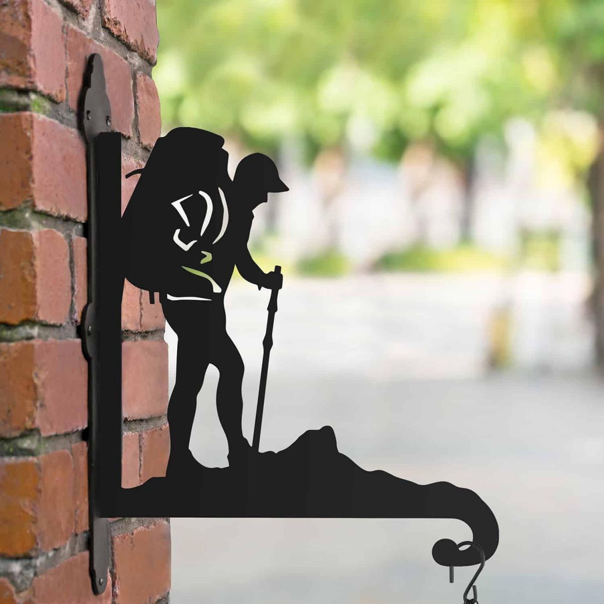 Steel Hanging Basket Bracket with Backpacker Topper Steel Hanging Basket Bracket with Backpacker Topper