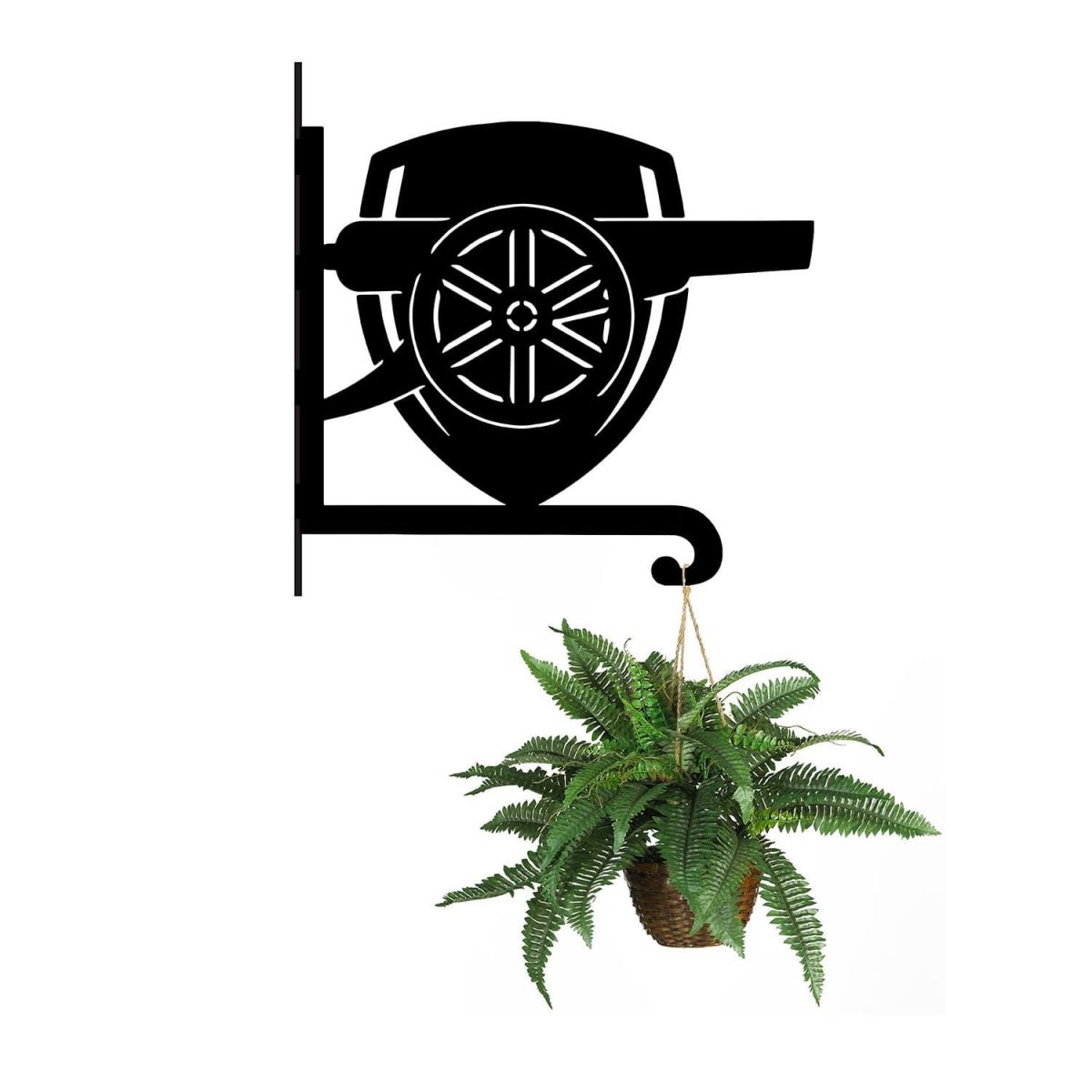 Steel "Gunners" Club Crest Hanging Basket Bracket with Planter