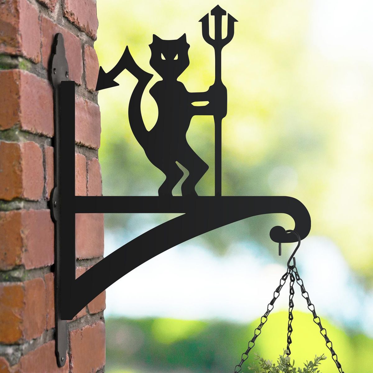 Steel Hanging Basket Bracket with "Red Devils" Design Steel Hanging Basket Bracket with "Red Devils" Design