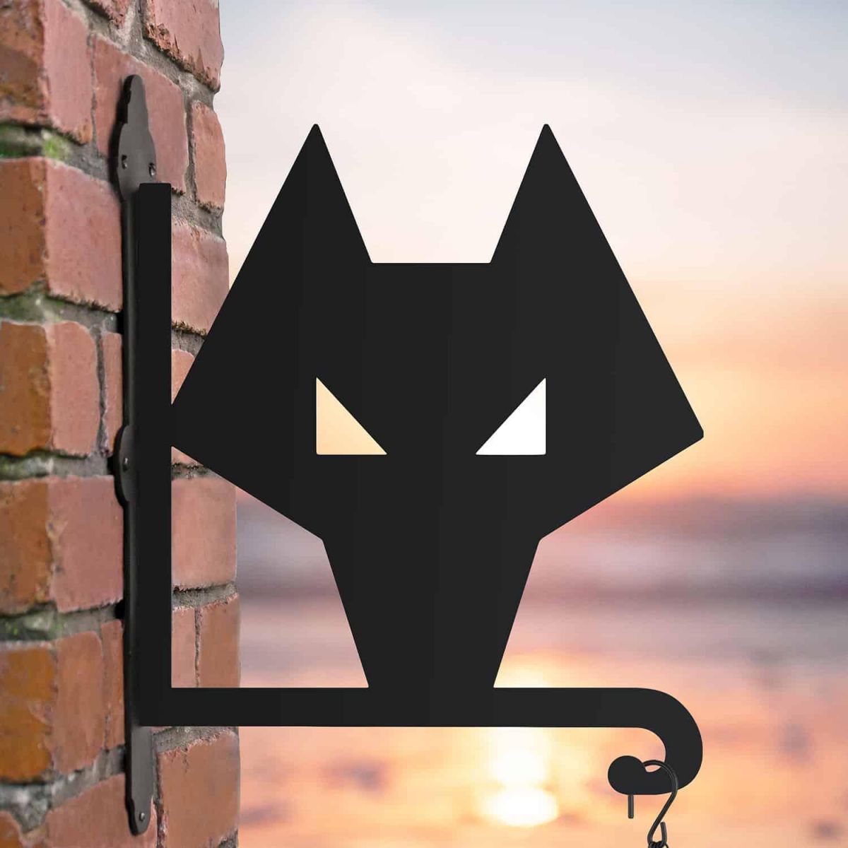 Steel "Wolves" Club Crest Hanging Basket Bracket in SItu