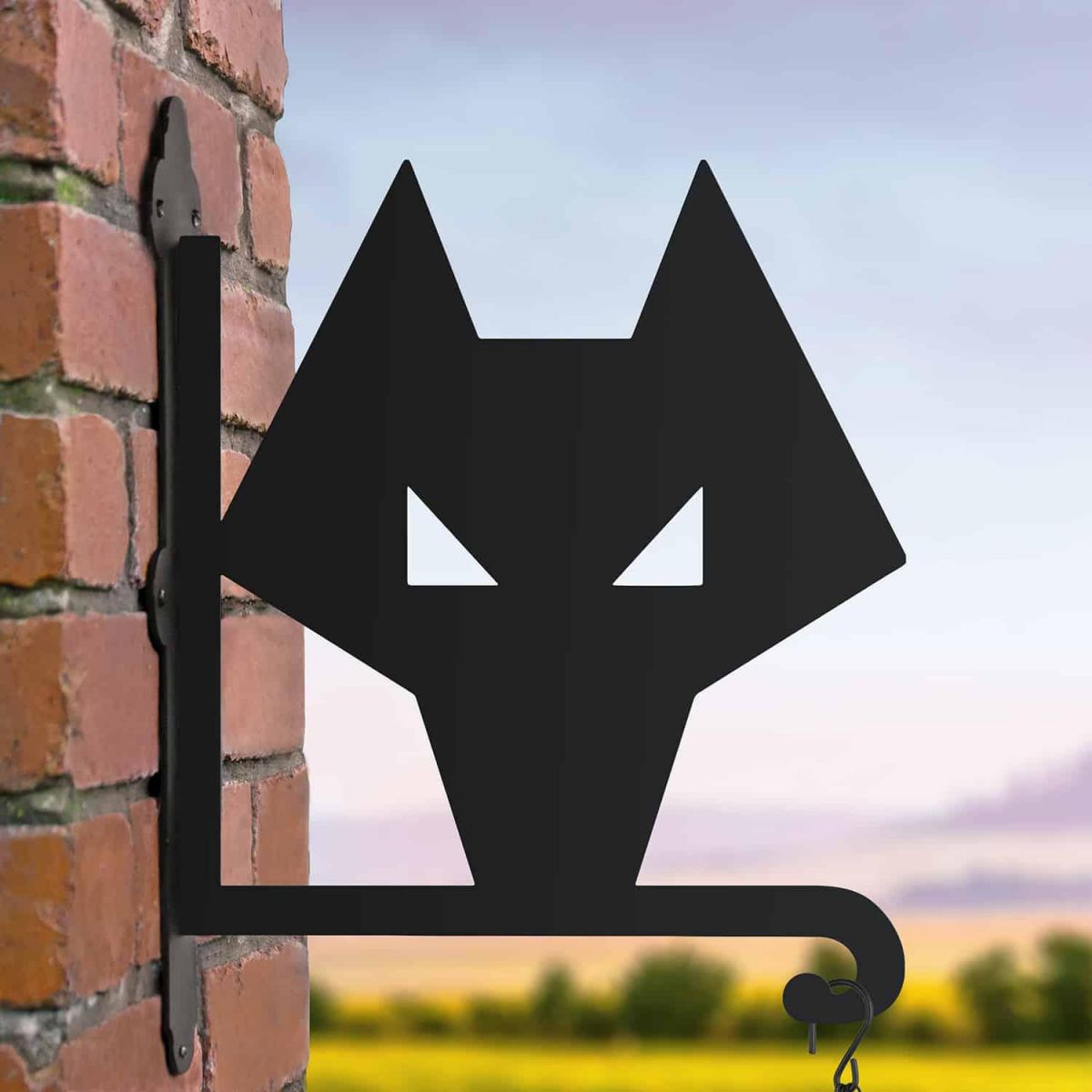 Steel Hanging Basket Bracket with "Wolves" Club Crest Topper