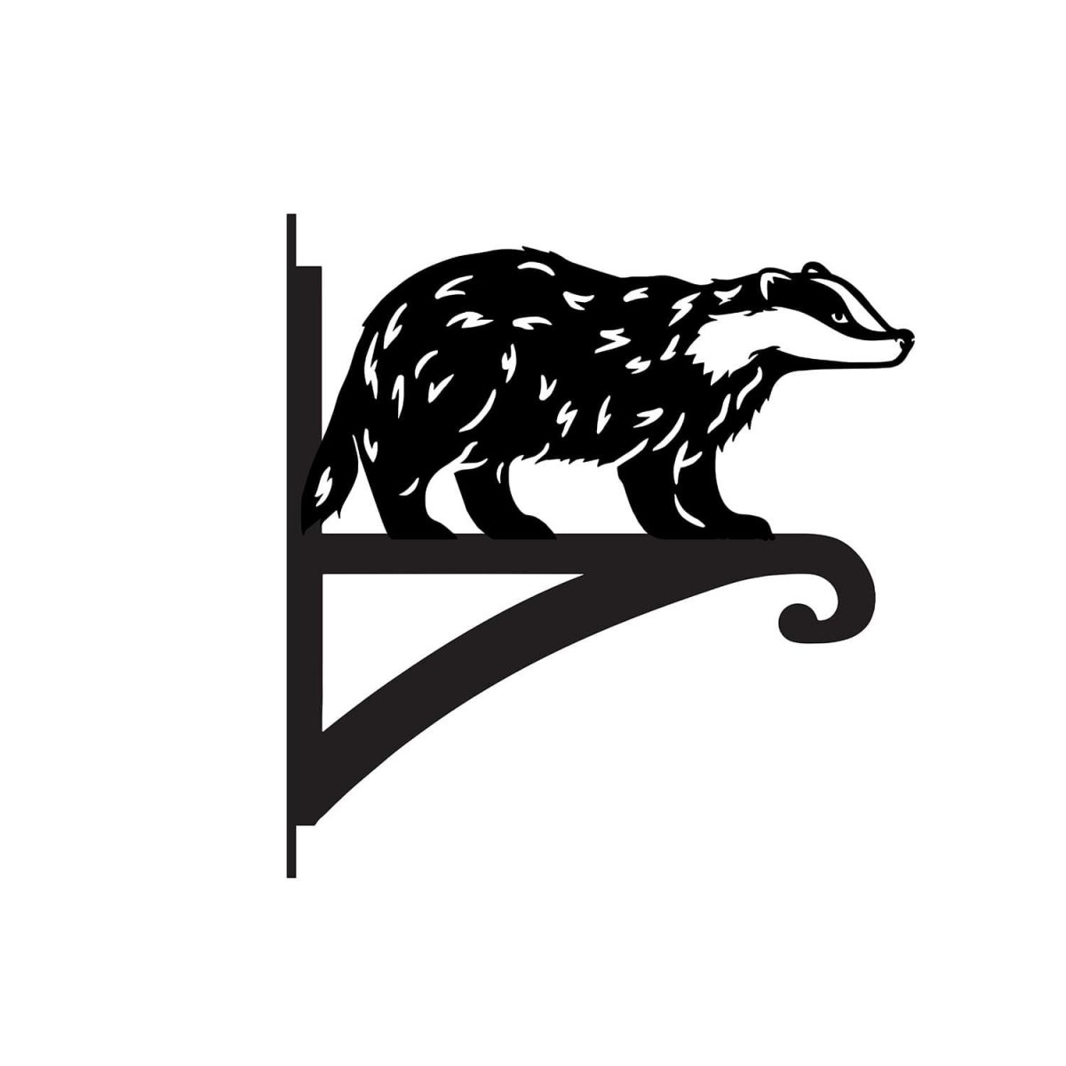 Close-Up of Steel Black Badger Hanging Basket Bracket