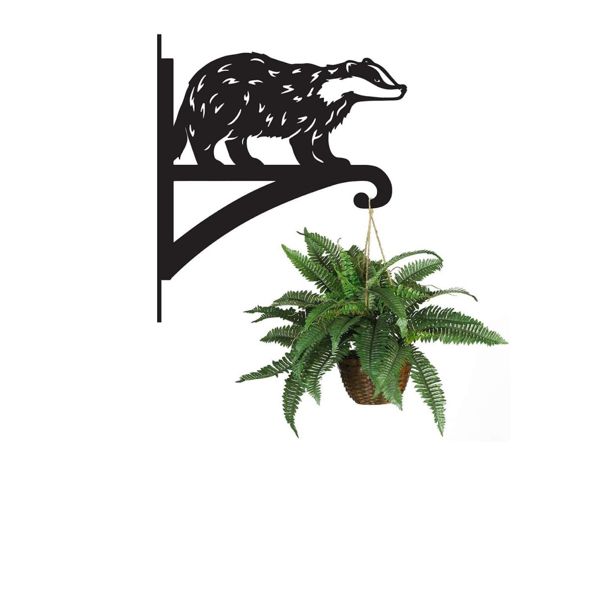 Steel Black Badger Hanging Basket Bracket with Planter