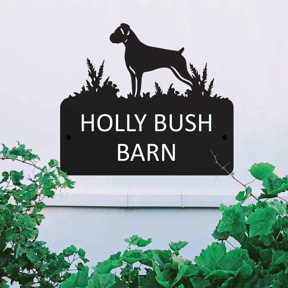 Steel Boxer Dog House Name Sign Steel Boxer Dog House Name Sign