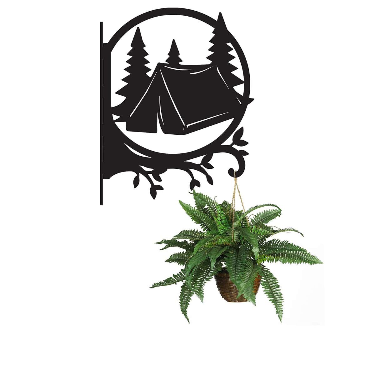 Steel Camping in Wilderness Hanging Basket Bracket with Planter