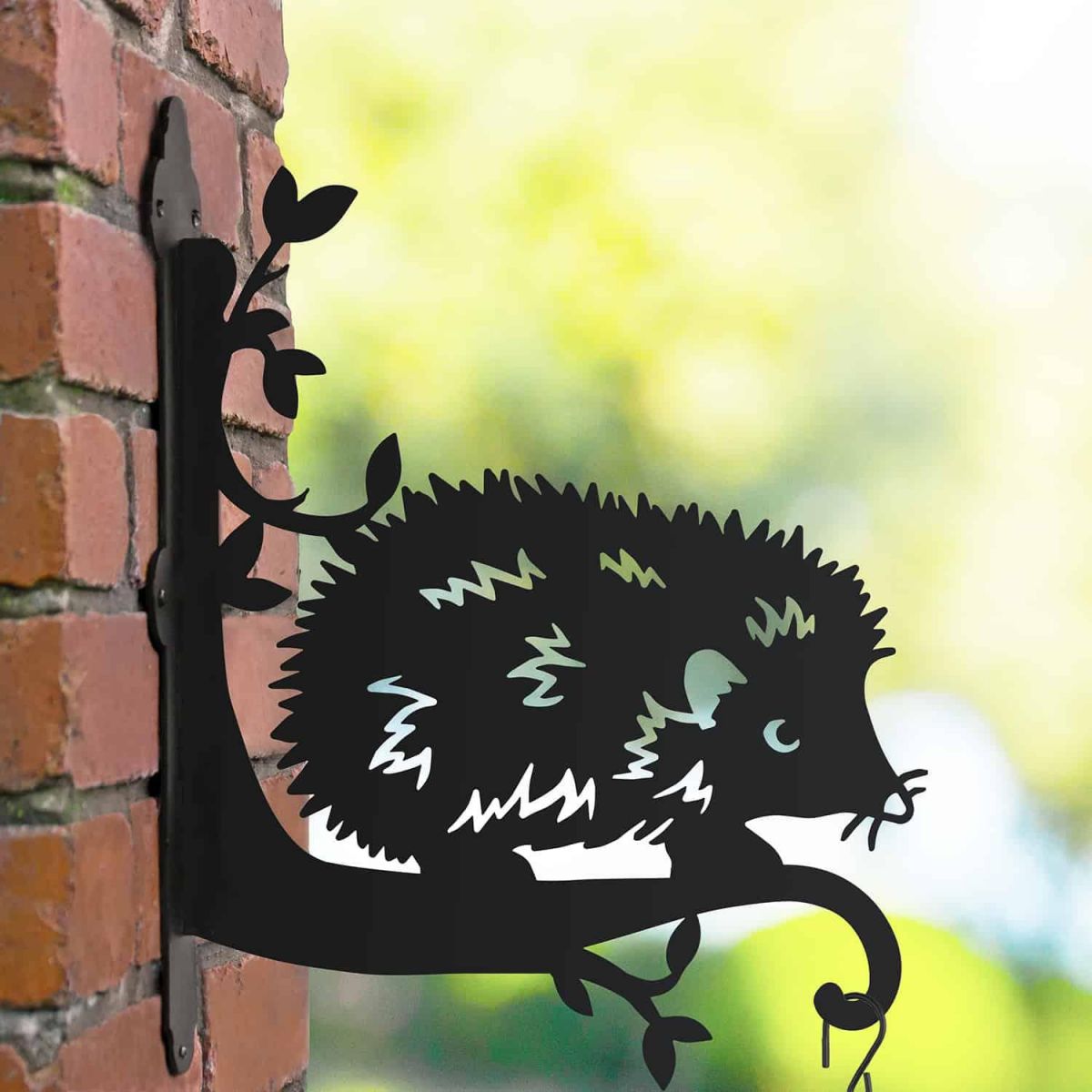 Steel Hanging Basket Bracket with Cartoon Baby Hedgehog Topper