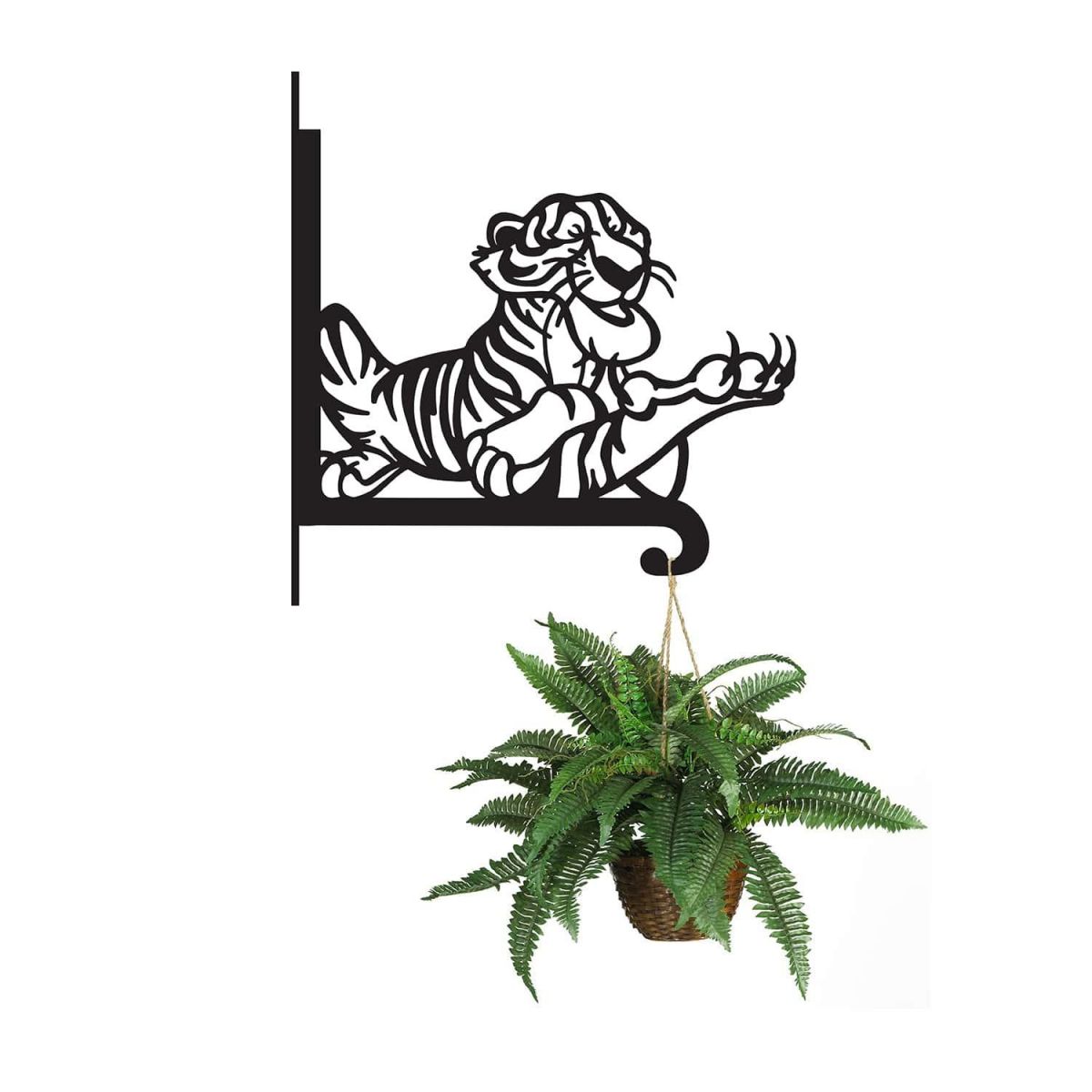 Steel Cartoon Fearsome Tiger Hanging Basket Bracket with Planter Steel Cartoon Fearsome Tiger Hanging Basket Bracket with Planter