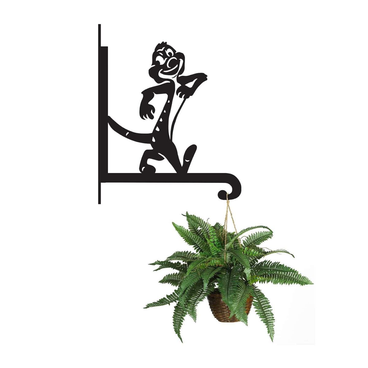 Steel Cartoon Meerkat Hanging Basket Bracket with Planter