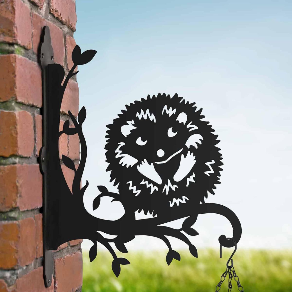 Steel Cartoon Playful Hedgehog Hanging Basket Bracket