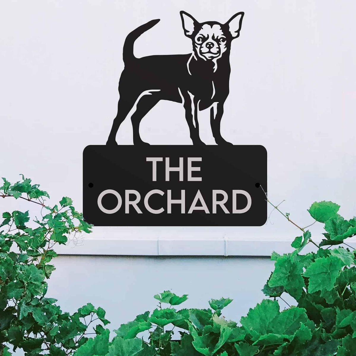 Steel Chihuahua Dog House Name Sign in Situ Steel Chihuahua Dog House Name Sign in Situ