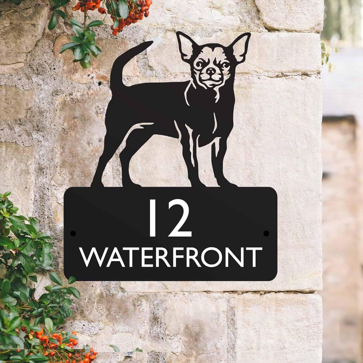 Steel Chihuahua Dog House Name Sign Steel Chihuahua Dog House Name Sign