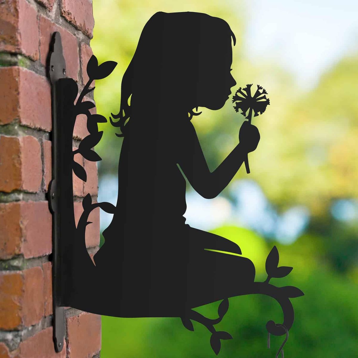 Steel Hanging Basket Bracket with Child Silhouette Design