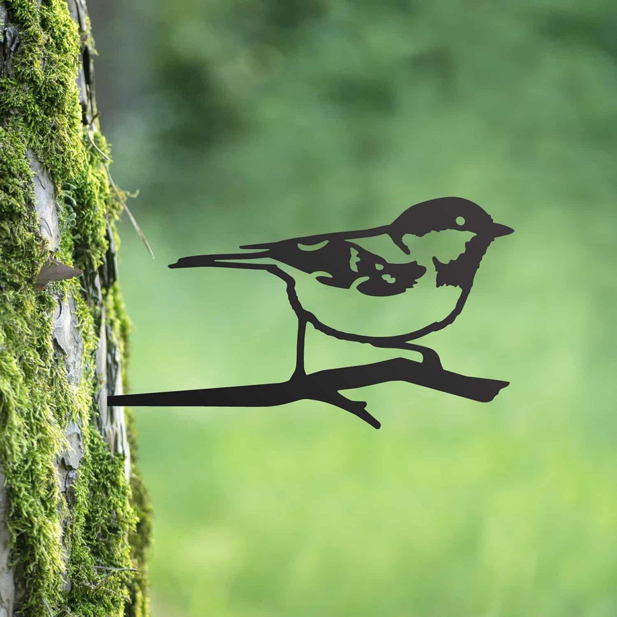 Steel Coal Tit Tree Spike - Black in Situ