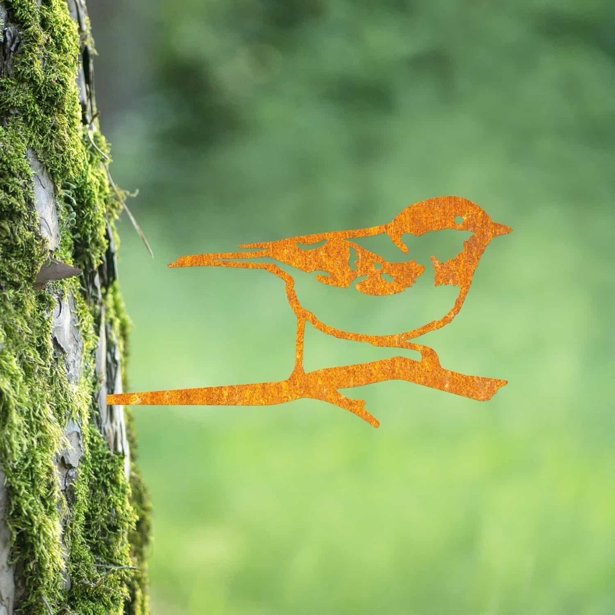 Steel Coal Tit Tree Spike - Rustic in Situ