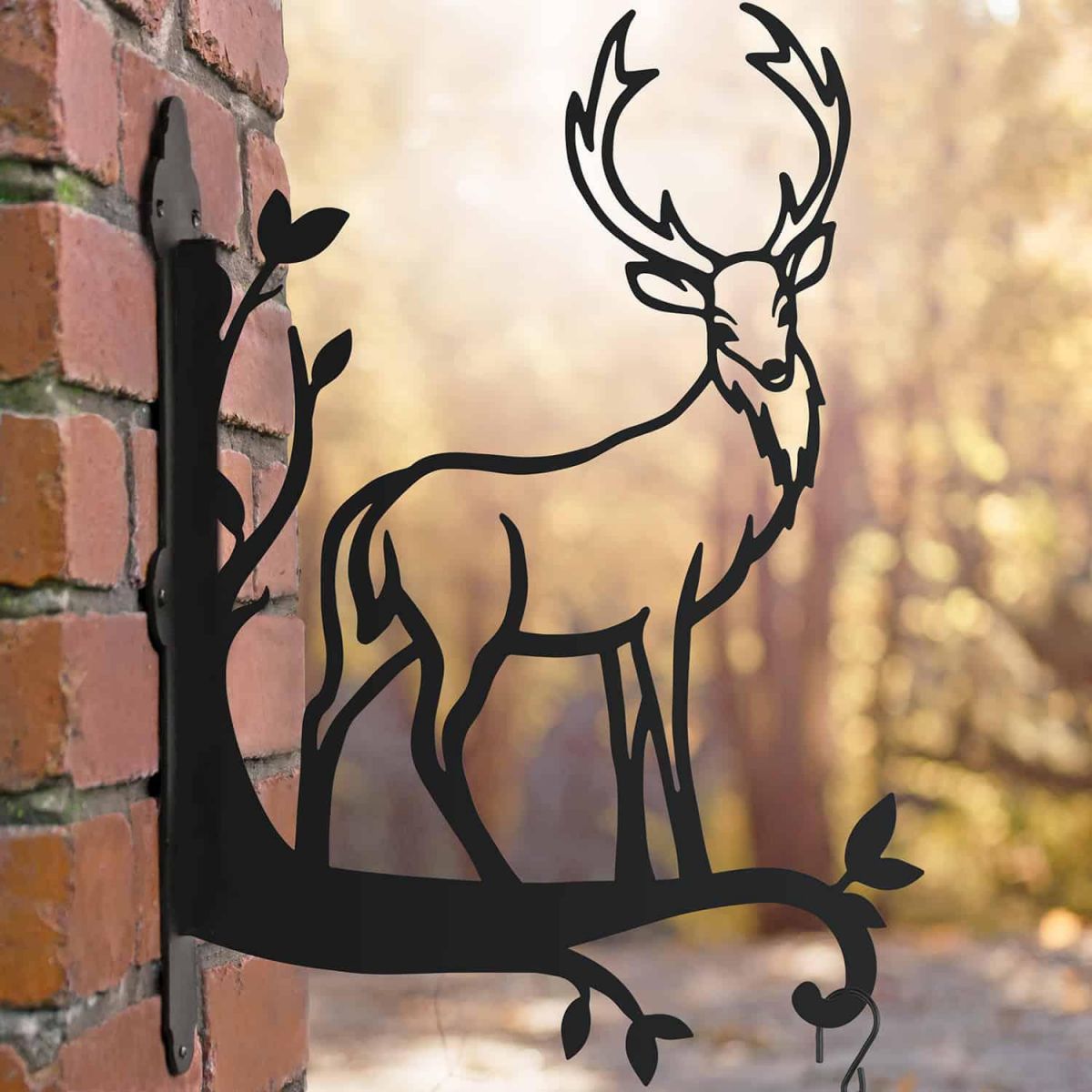 Steel Contemporary Stag Hanging Basket Bracket in Situ Steel Contemporary Stag Hanging Basket Bracket in Situ