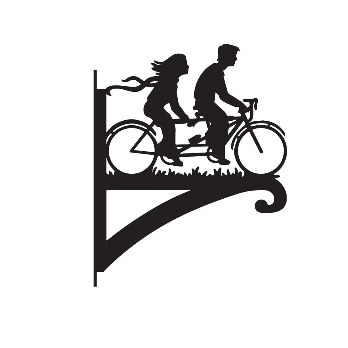 Close-Up of Steel Couple on Tandem Bike Hanging Basket Bracket