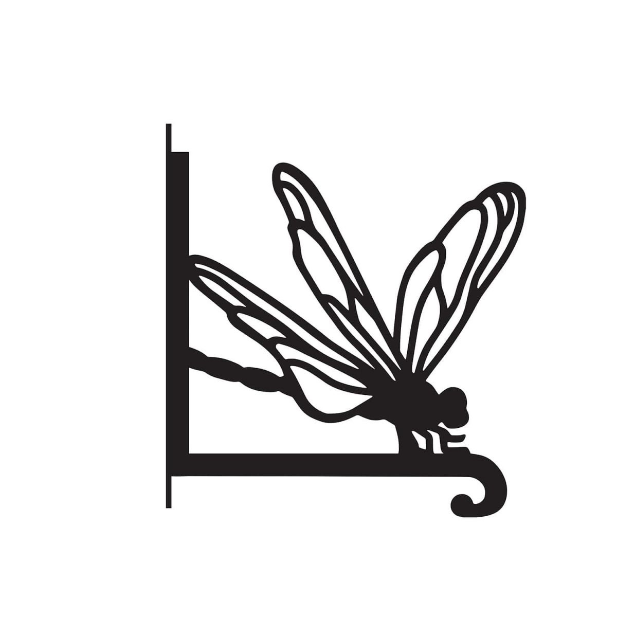 Close-Up of Steel Dragonfly Hanging Basket Bracket Close-Up of Steel Dragonfly Hanging Basket Bracket