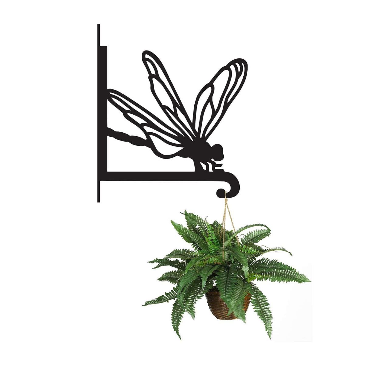 Steel Dragonfly Hanging Basket Bracket with Planter Steel Dragonfly Hanging Basket Bracket with Planter