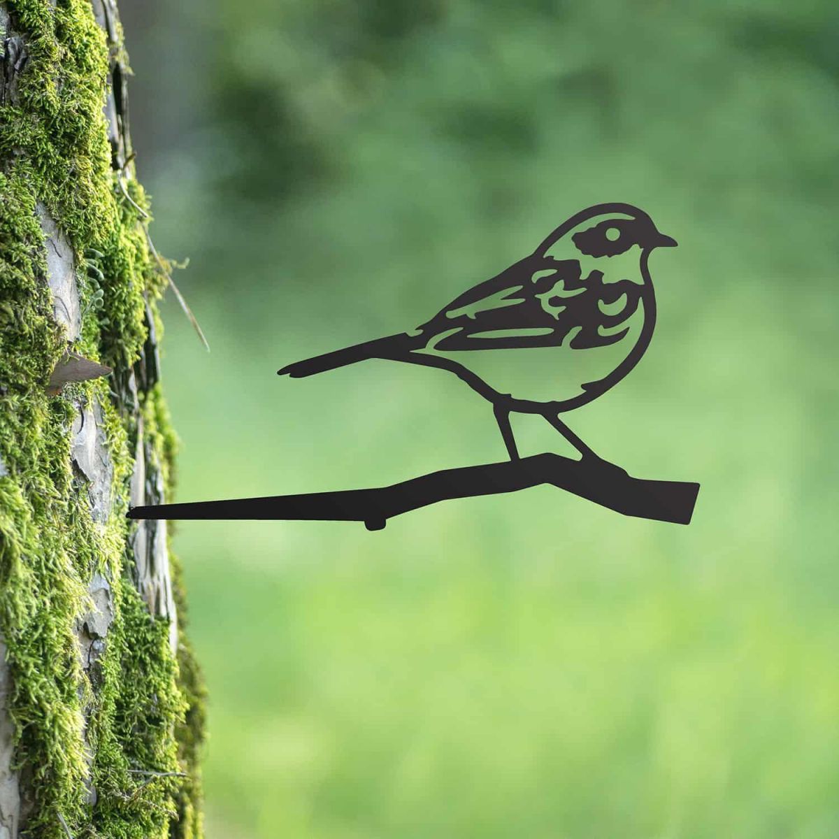 Black Steel Tree Spike with Dunnock Design