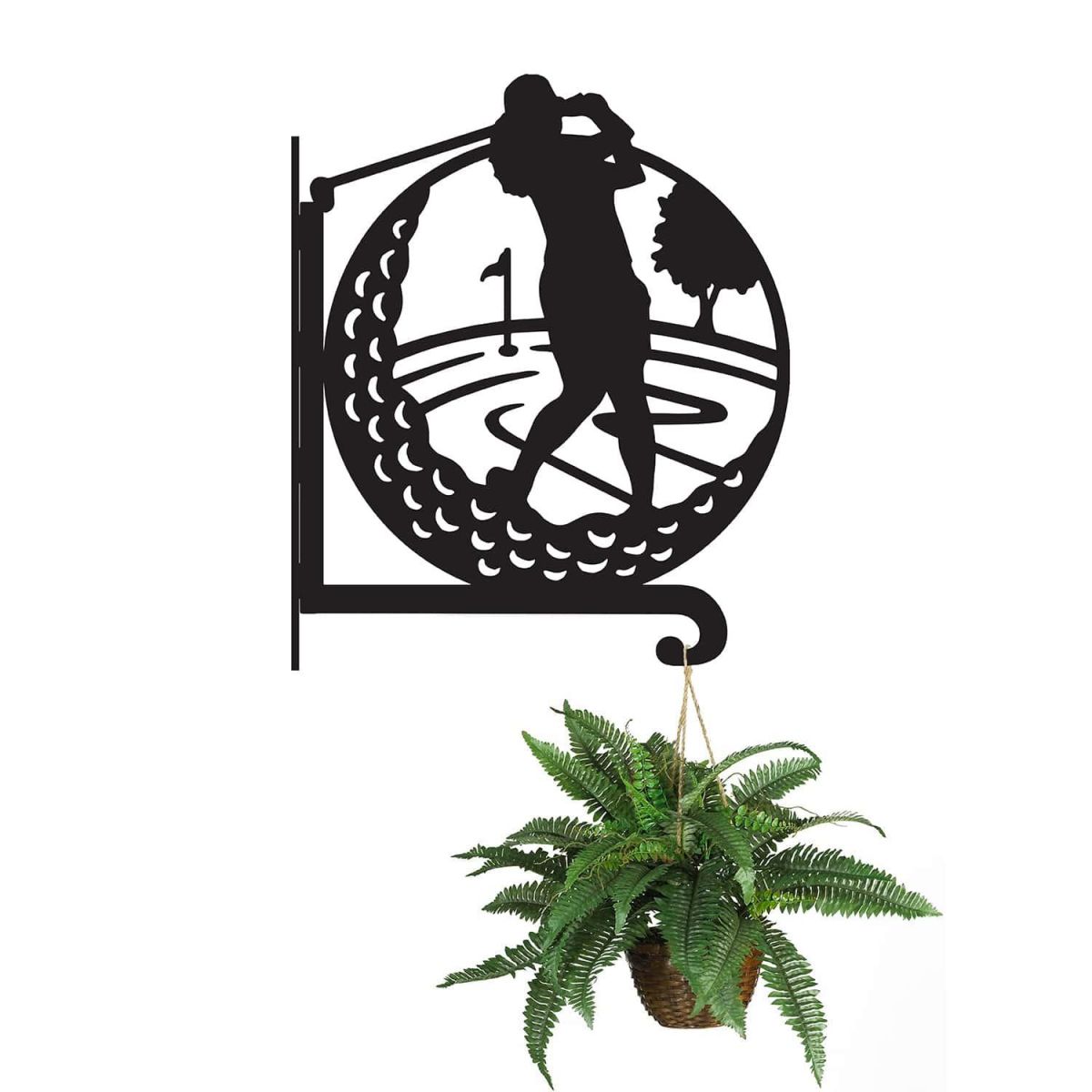 Steel Female Golfer Hanging Basket Bracket with Planter