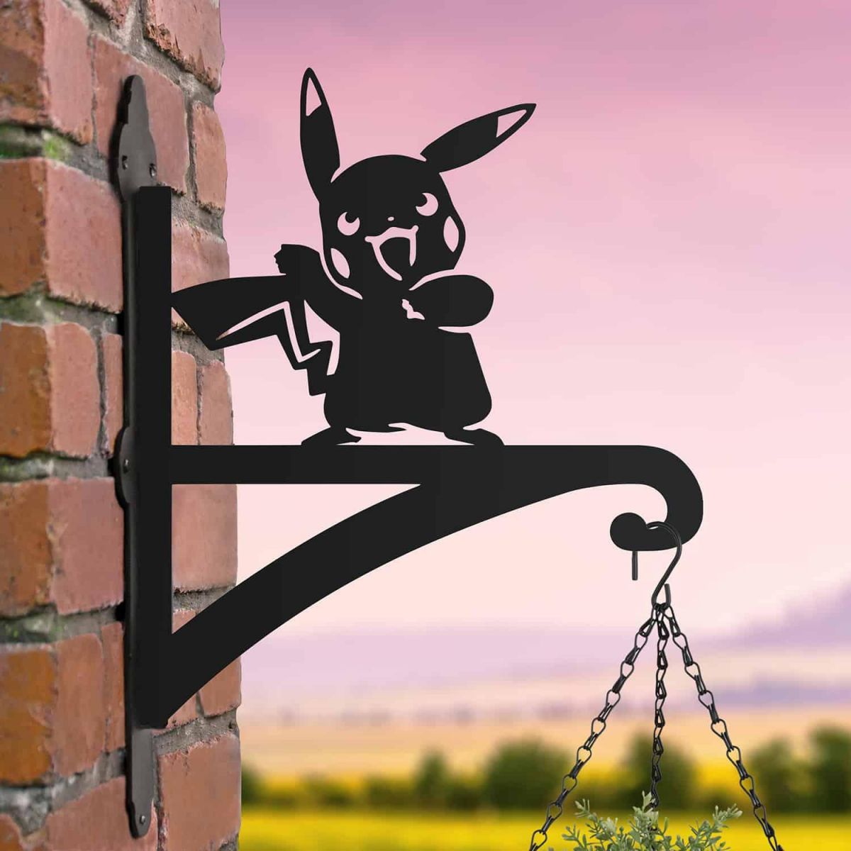 Steel First Evolution Yellow Electric Character Hanging Basket Bracket in Situ