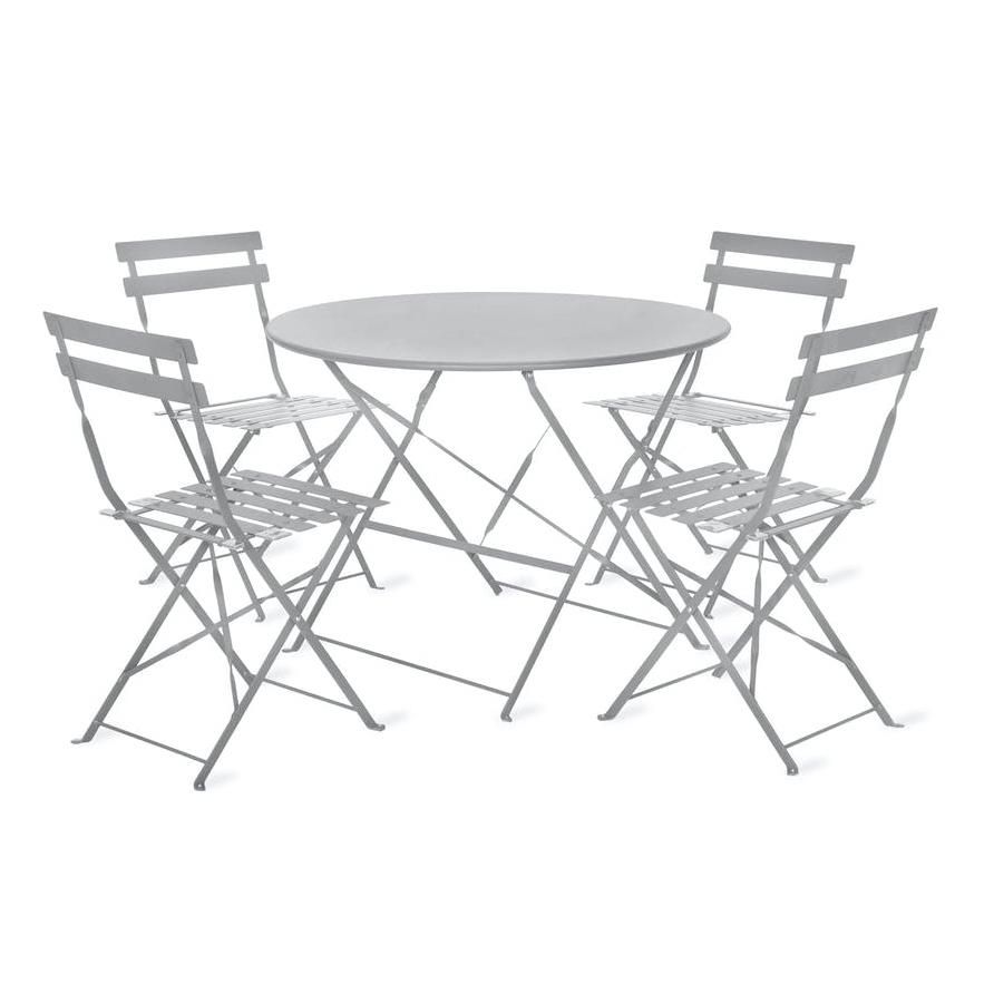 Steel Folding Bistro Set in a Chalk Finish 