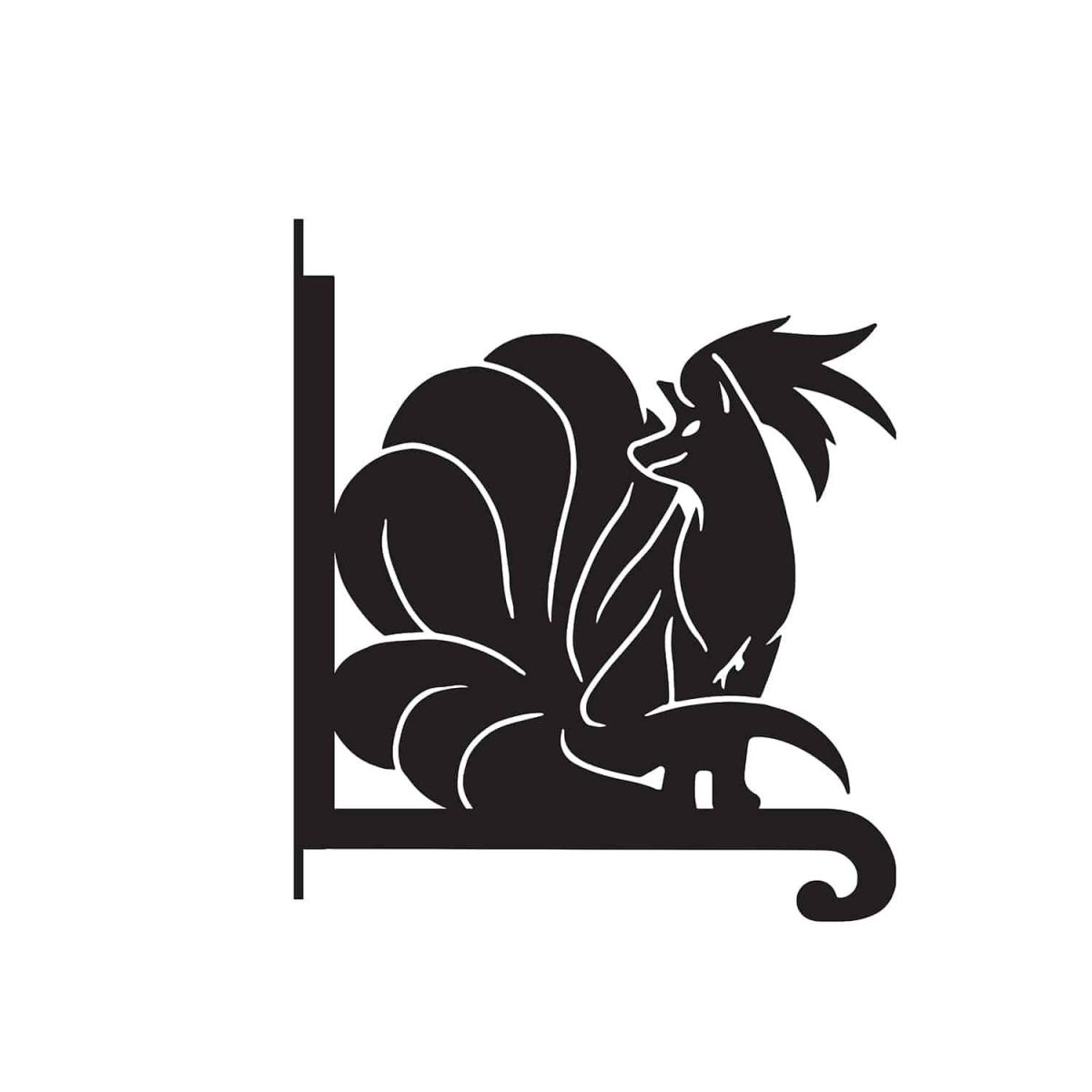 Steel Generation I Fox Character Hanging Basket Bracket on White Background