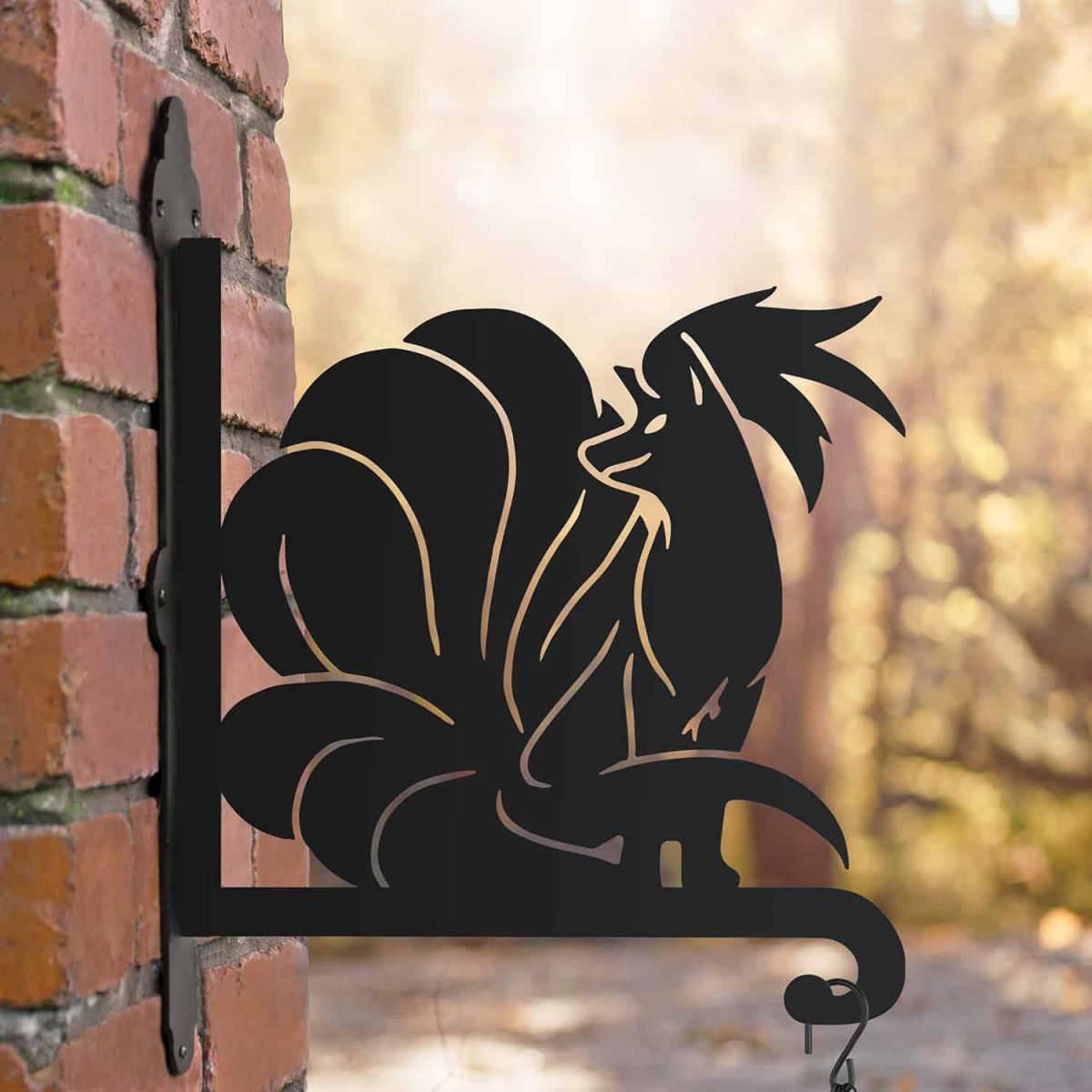 Steel Hanging Basket Bracket on with Generation I Fox Character Motif