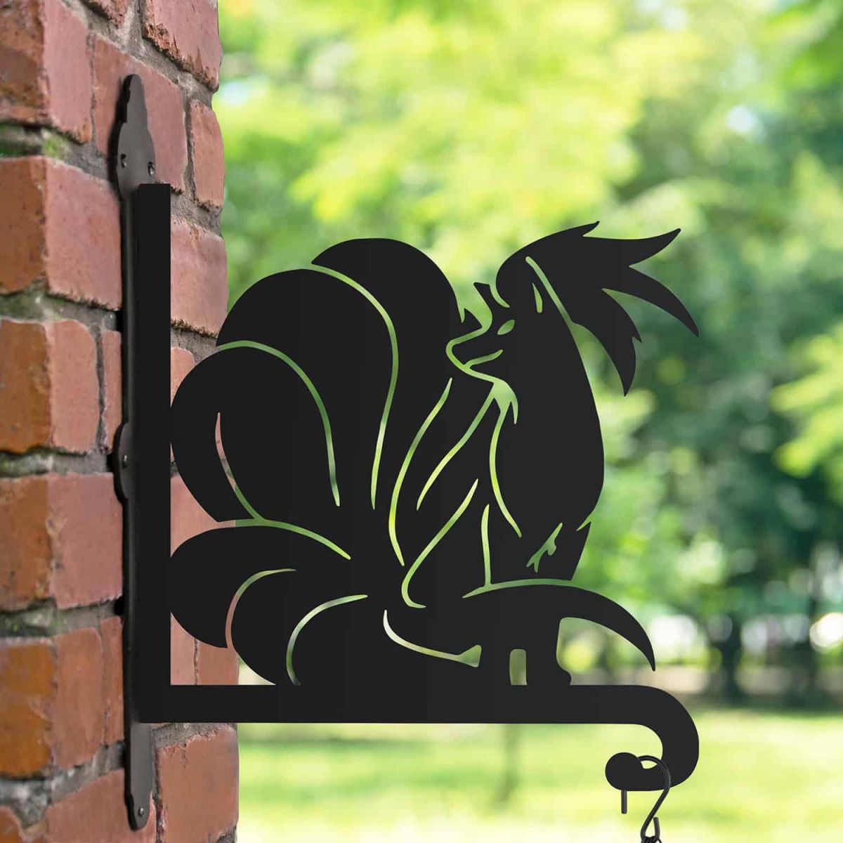 Steel Hanging Basket Bracket on with Generation I Fox Character Topper