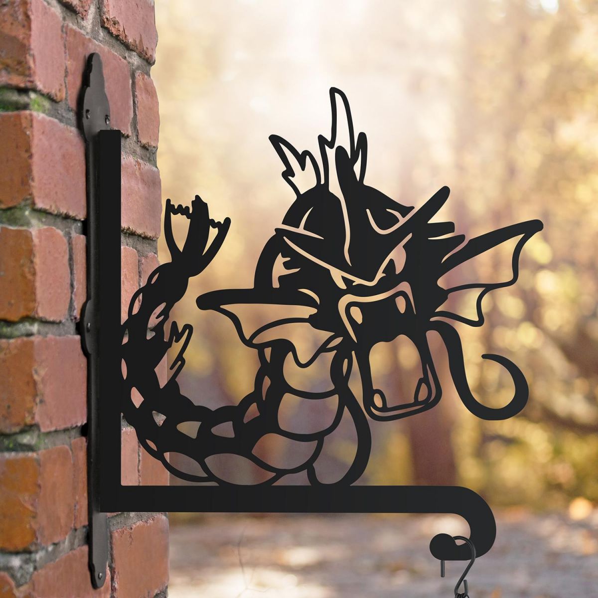 Steel Hanging Basket Bracket with Generation I Water Creature Motif