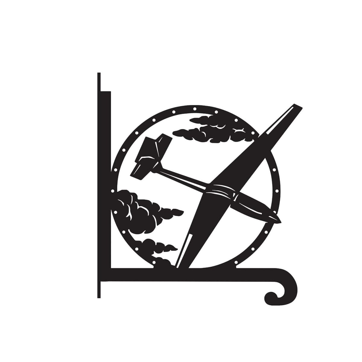 Close-Up of Steel Glider Plane Hanging Basket Bracket