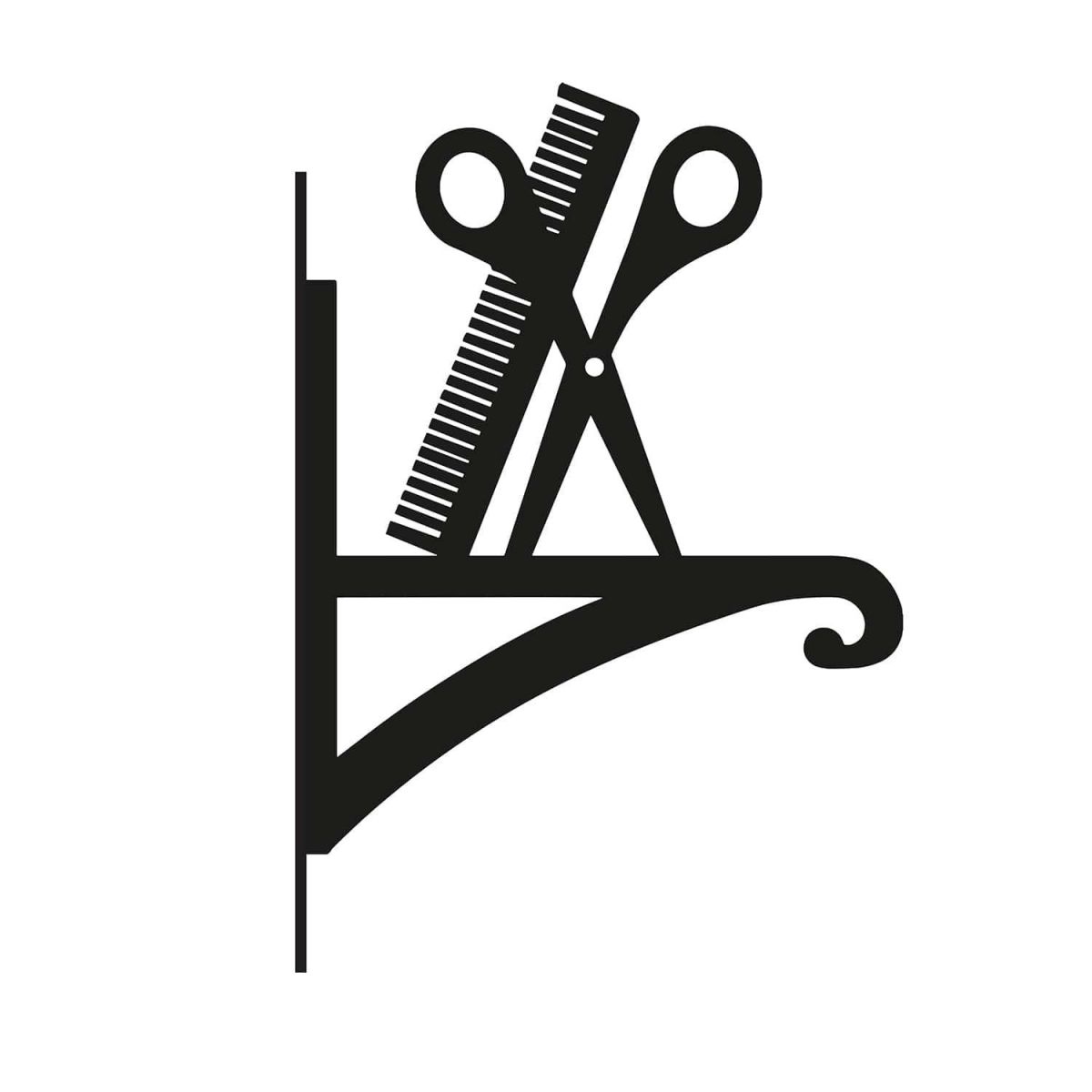 Close-Up of Steel Hairdresser"s Tools Hanging Basket Bracket