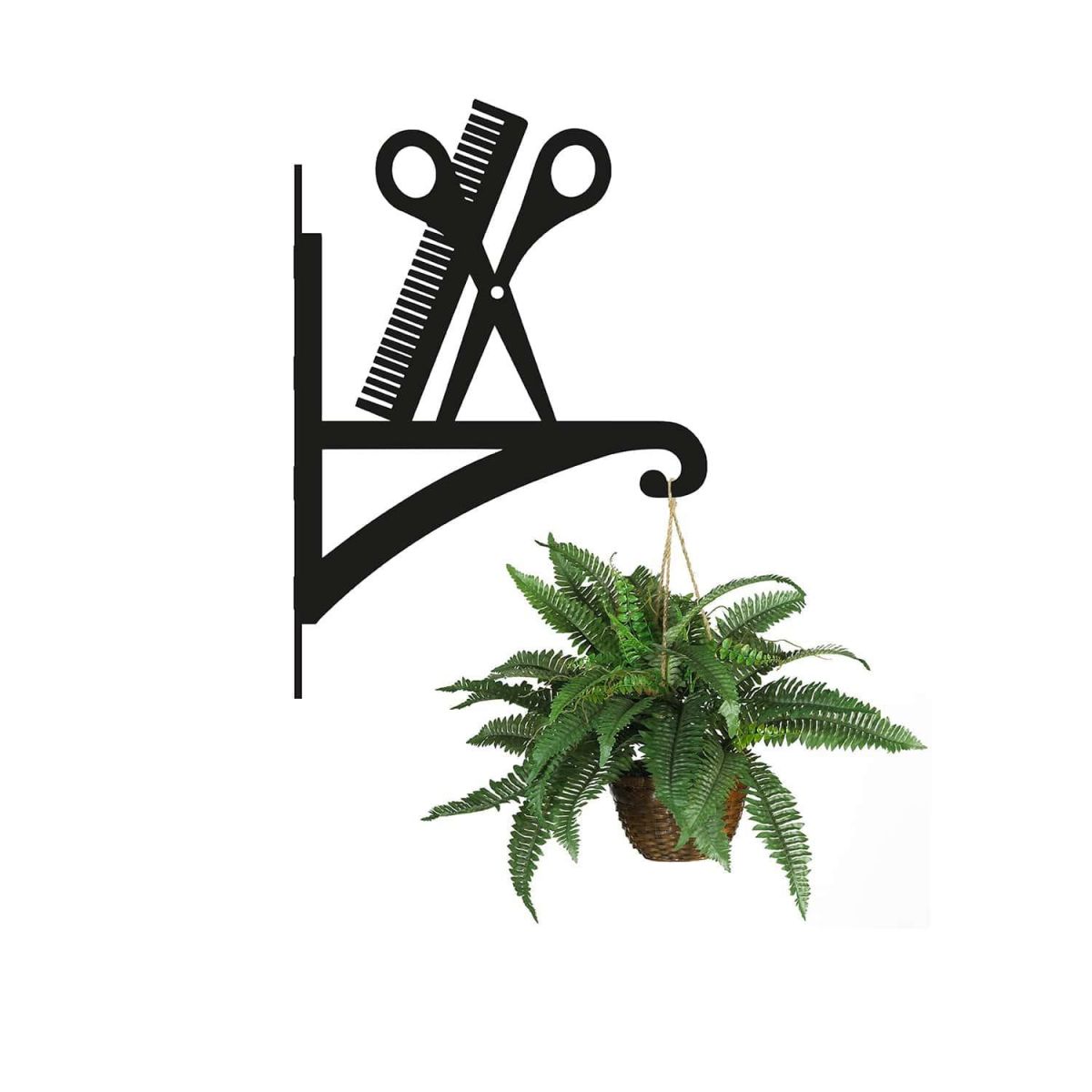 Steel Hairdresser"s Tools Hanging Basket Bracket with Planter