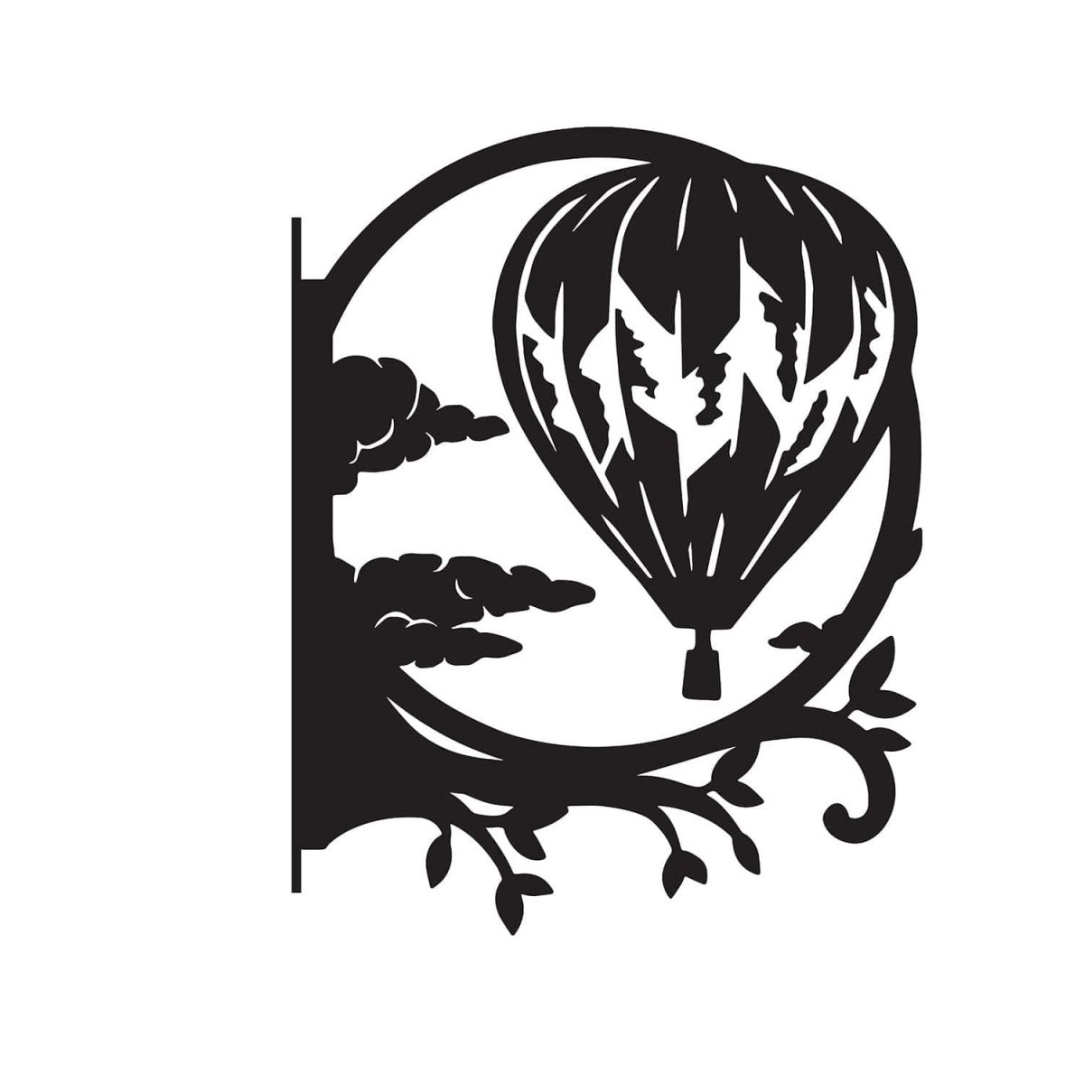 Close-Up of Steel Hot Air Balloon Hanging Basket Bracket