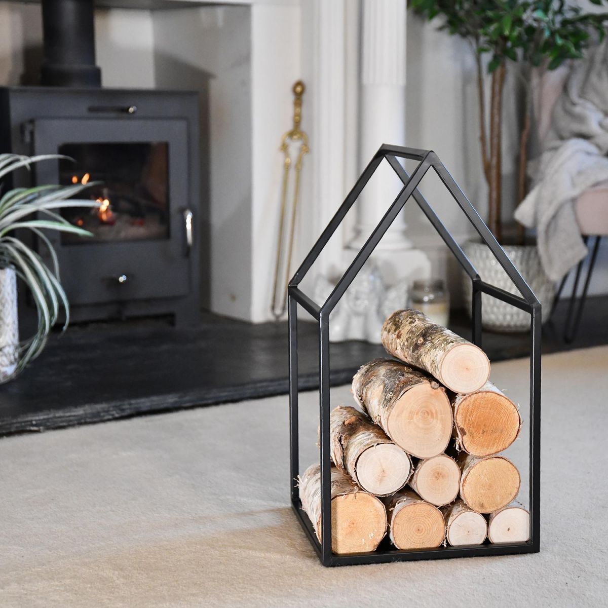 "Town House" Log Rack Created From Iron "Town House" Log Rack Created From Iron