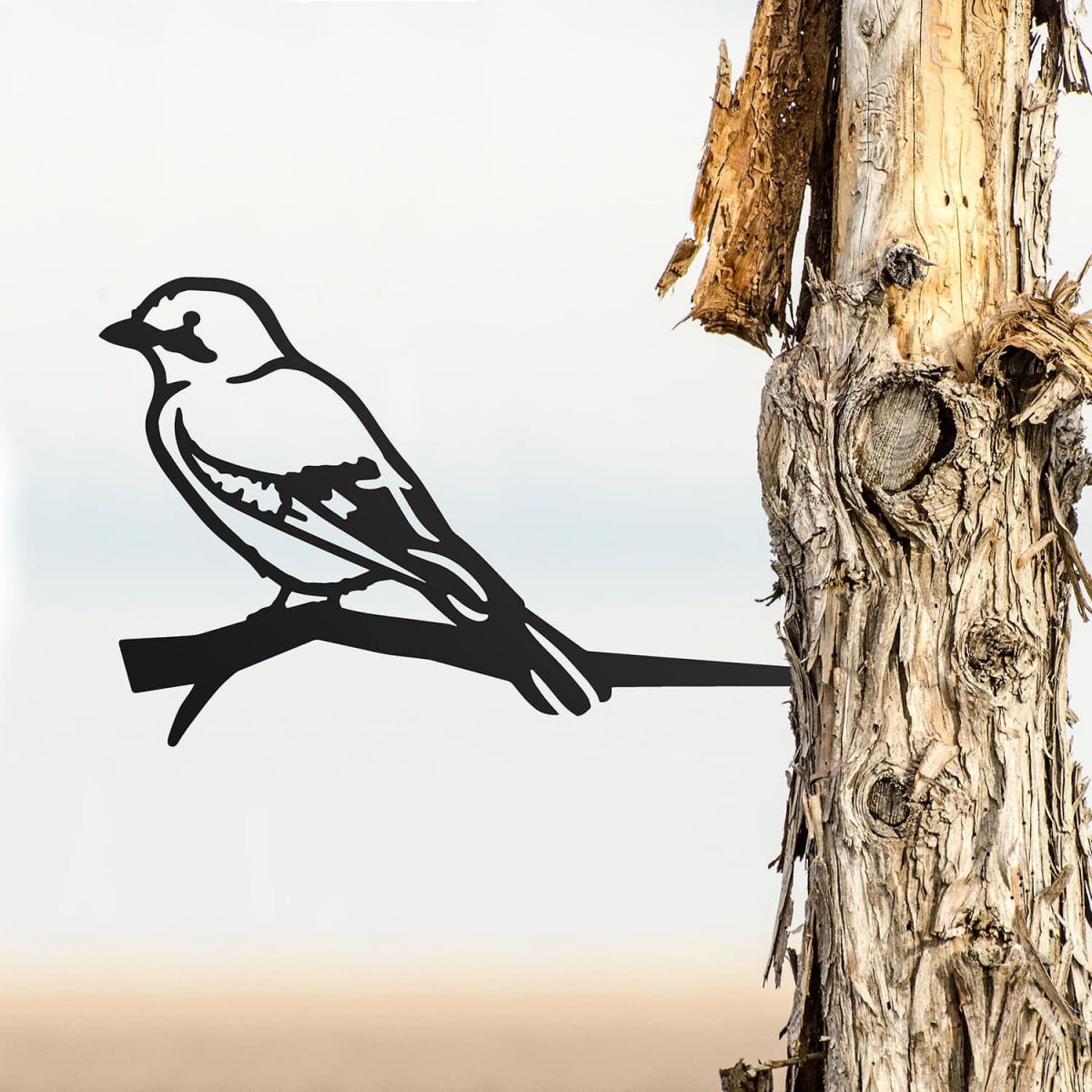 Black Steel Tree Spike with Jay Bird Motif Black Steel Tree Spike with Jay Bird Motif