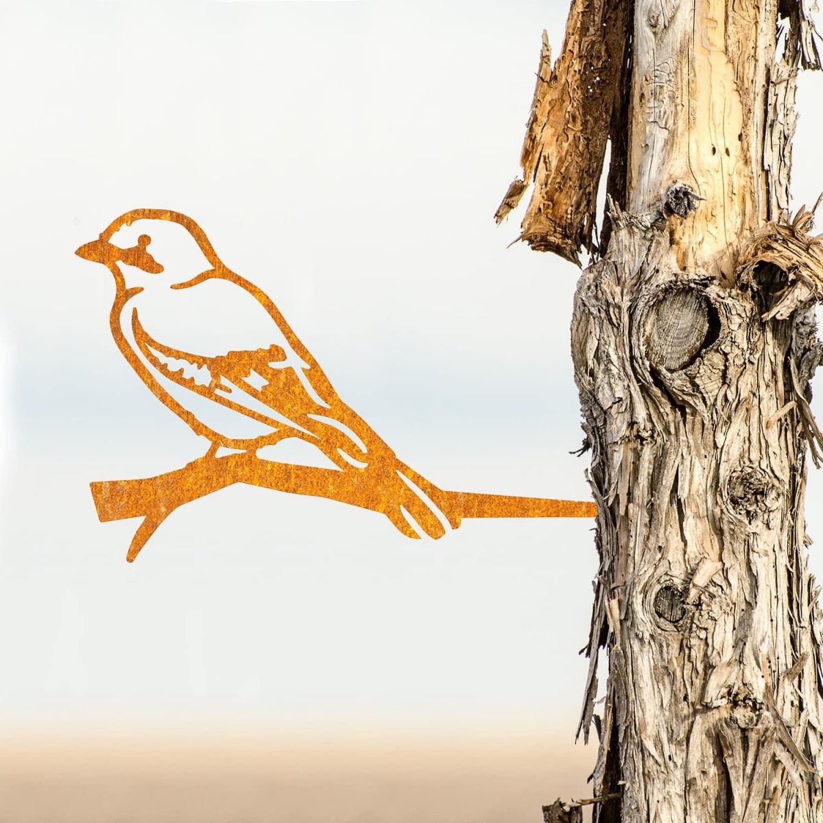 Steel Jay Bird Tree Spike - Rustic