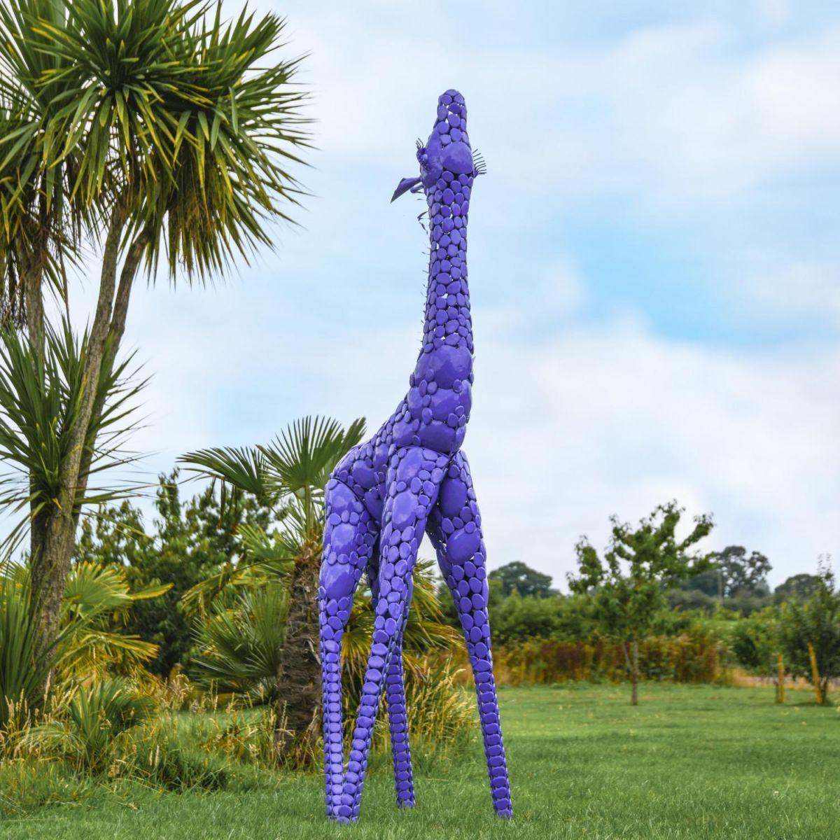 Steel "Lady Jengo" Baby Giraffe Sculpture - Purple